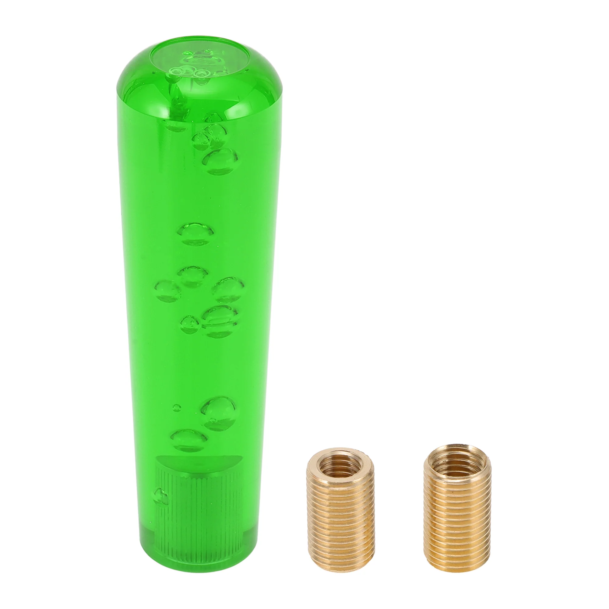Cylindrical Crystal 15cm Shift Knob Universal Gear Shifter Knob Acrylic for Automatic and Manual Vehicle with 2 Adapter Green 1 Set