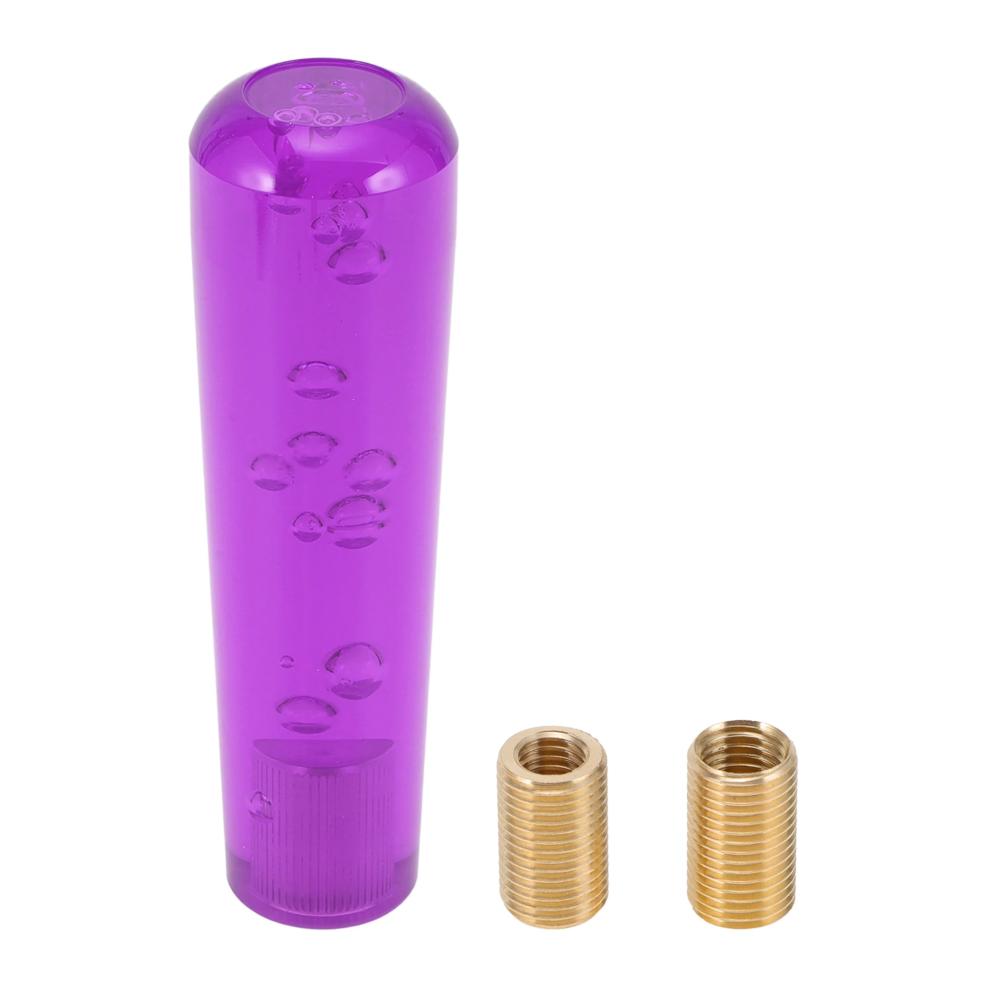 Cylindrical Crystal 15cm Shift Knob Universal Gear Shifter Knob Acrylic for Automatic and Manual Vehicle with 2 Adapter Purple 1 Set