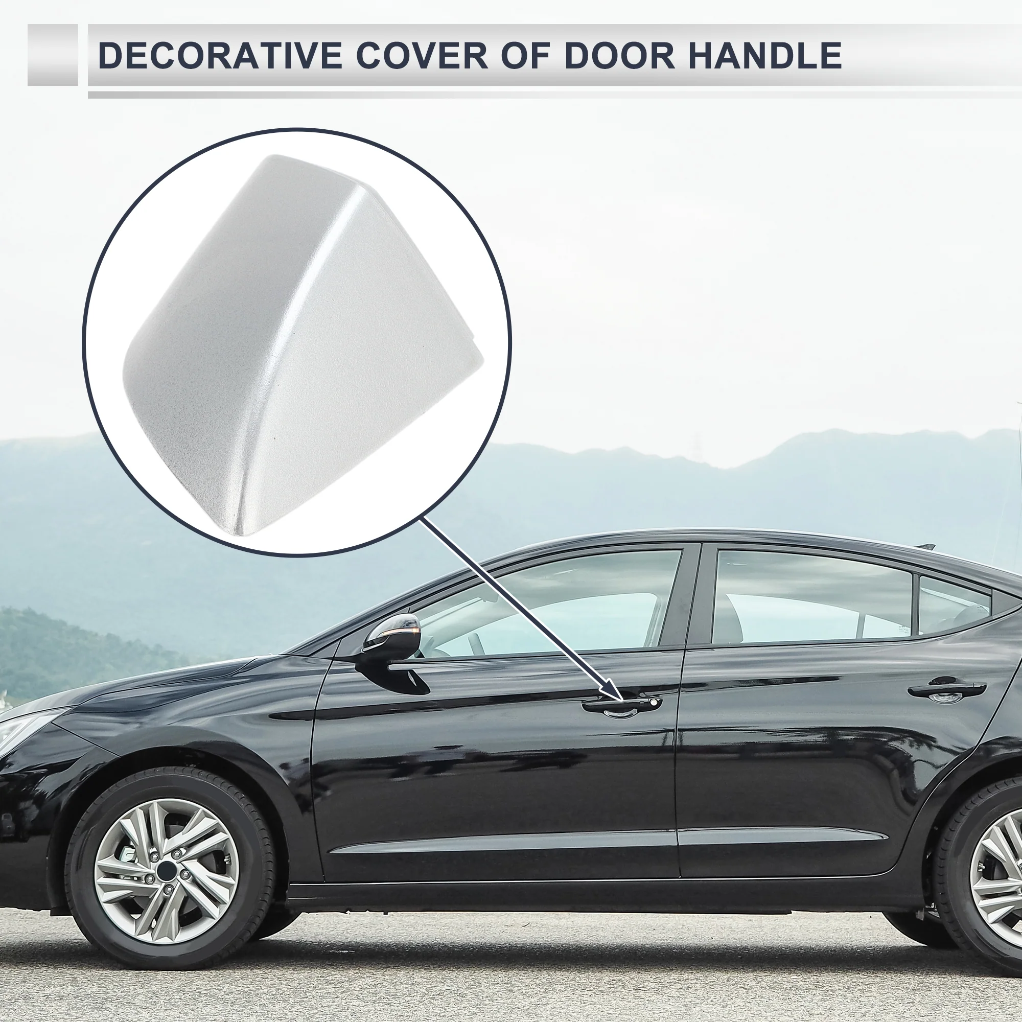 Front Left Door Handle Lock Cylinder Cover for VW No.5KD837879 Silver Tone ABS - Image 2