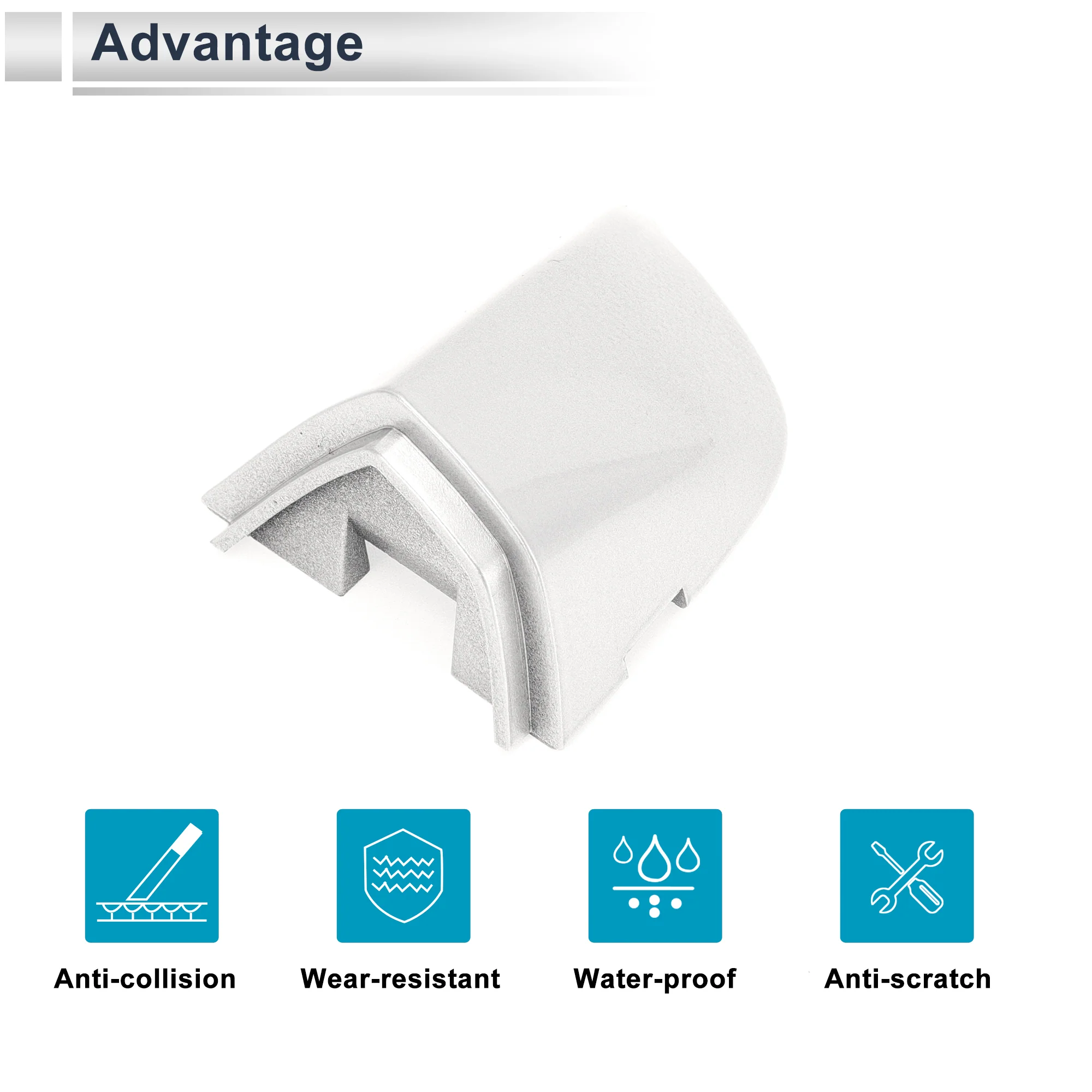 Front Left Door Handle Lock Cylinder Cover for VW No.5KD837879 Silver Tone ABS - Image 3