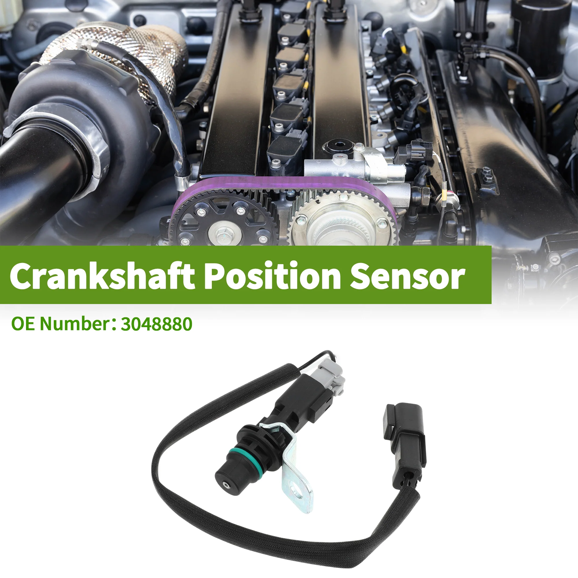 No.3048880 Crankshaft Position Sensor for CAT C10 C11 C12 C13 C15 C27 C32 Sturdy Black Engine Crank CKP Sensor Metal Plastic 1 Pc - Image 2
