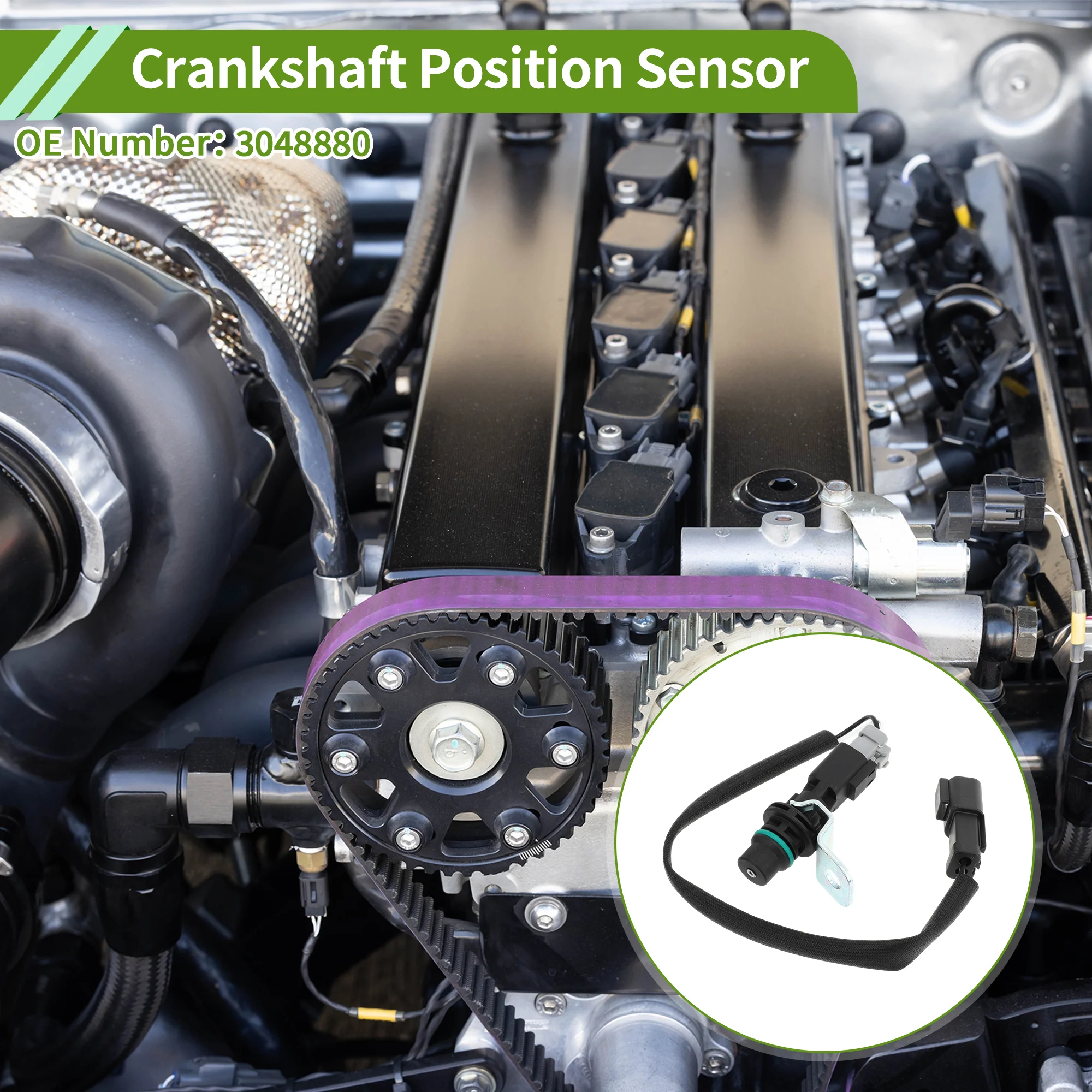 No.3048880 Crankshaft Position Sensor for CAT C10 C11 C12 C13 C15 C27 C32 Sturdy Black Engine Crank CKP Sensor Metal Plastic 1 Pc - Image 3
