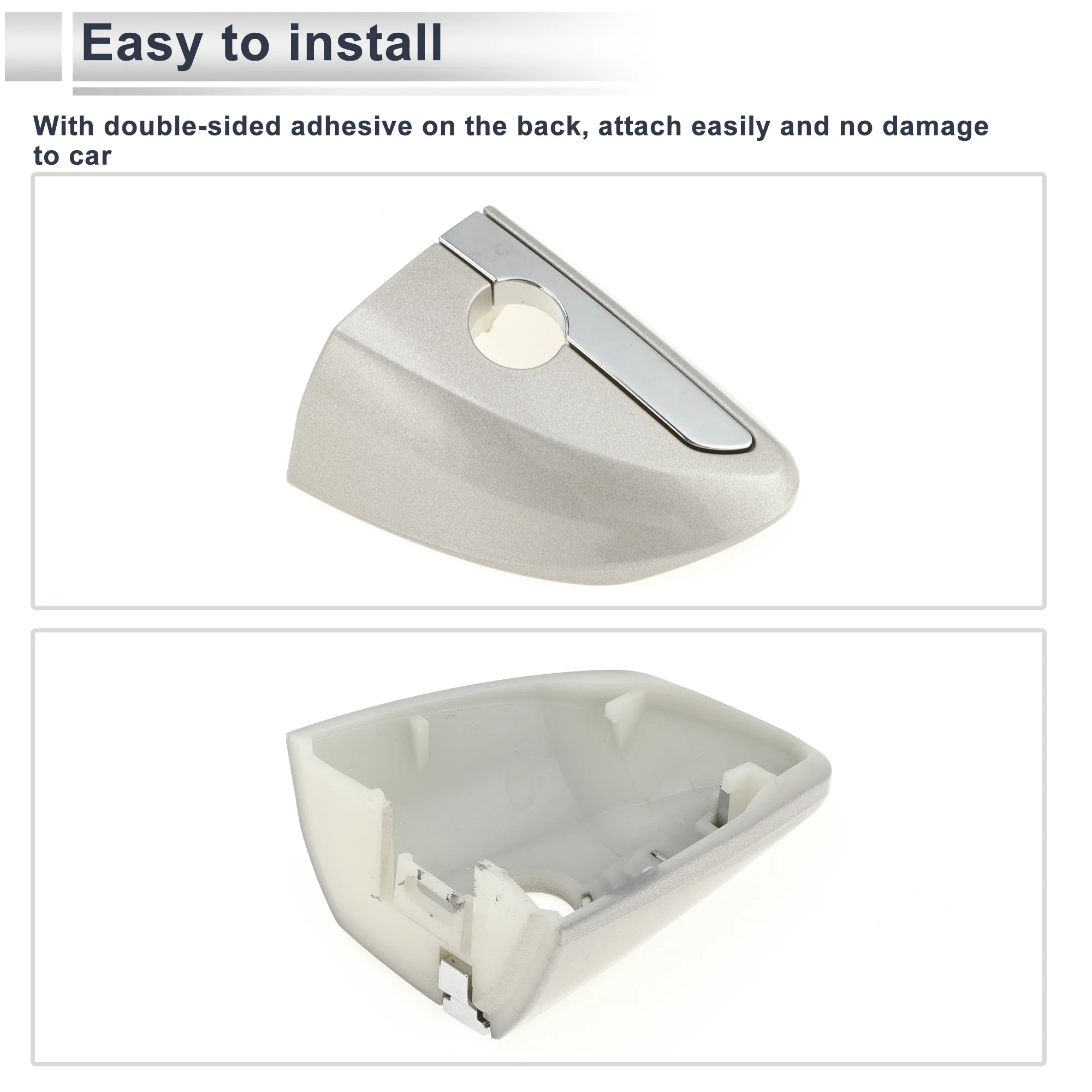 Front Left Door Handle Lock Cylinder Cover for Toyota Corolla Light Silver Tone - Image 5