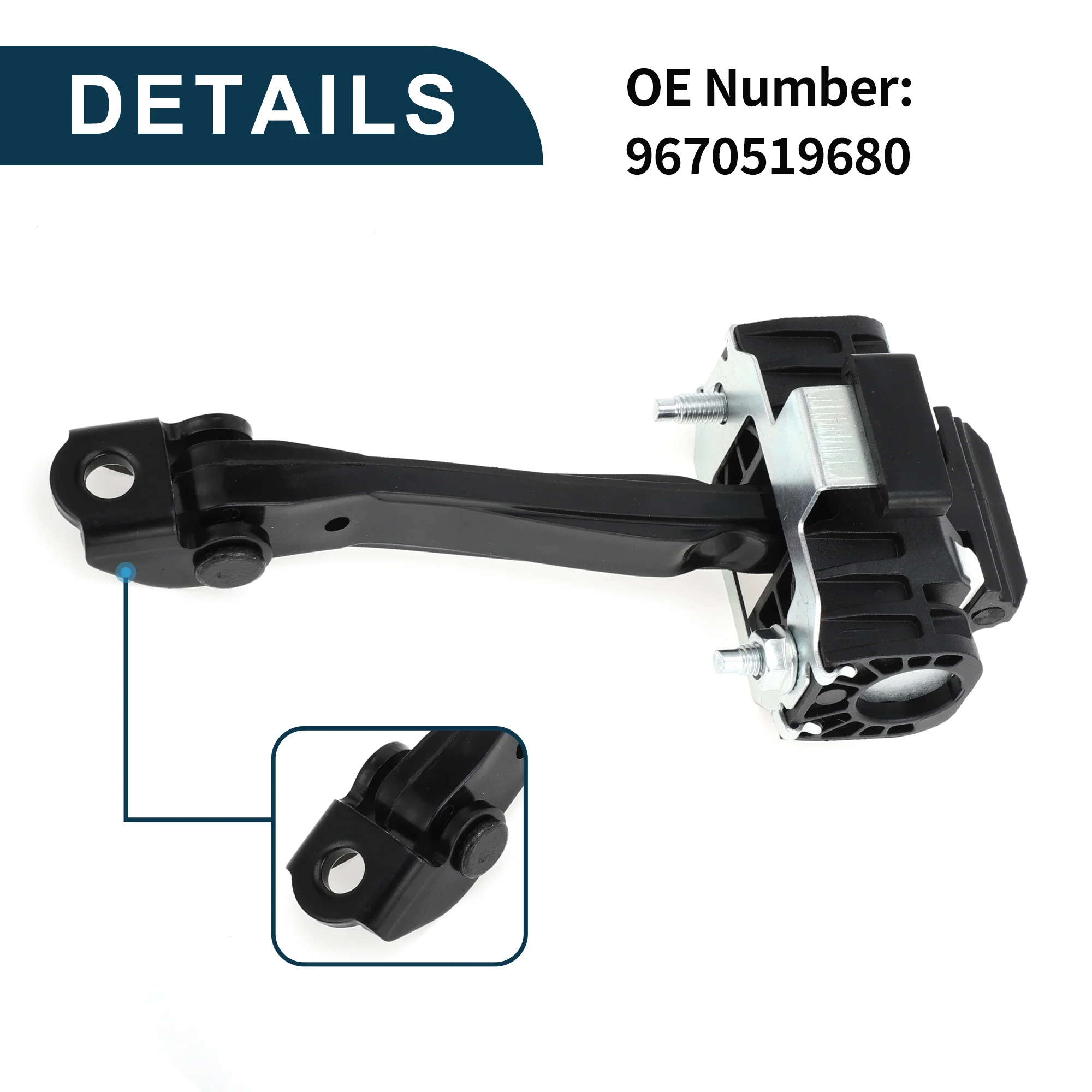 Door Check Strap Stopper Limiter for Peugeot 508 MK 1 2010-2018 No.9670519680 | Rear Left Right Door Check Bracket Stop Door Checker Arm Assembly - Image 6