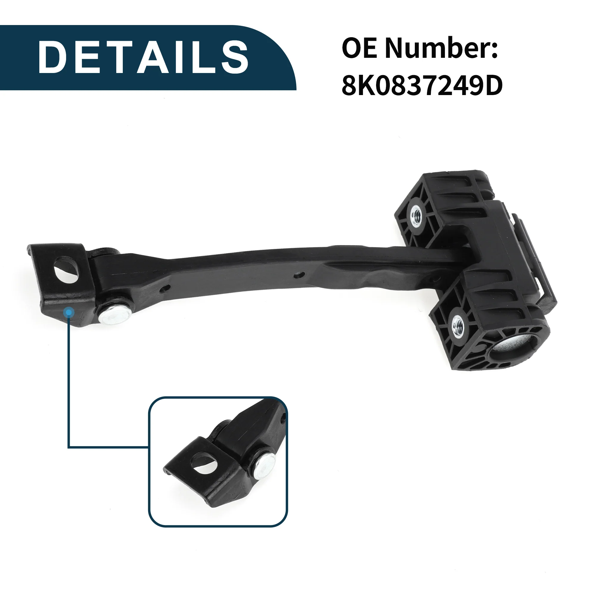 Door Check Strap Stopper Limiter for Audi A4 B8 2007-2016 No.8K0837249D | Front Left Right Door Check Bracket Stop Door Checker Arm Assembly - Image 6