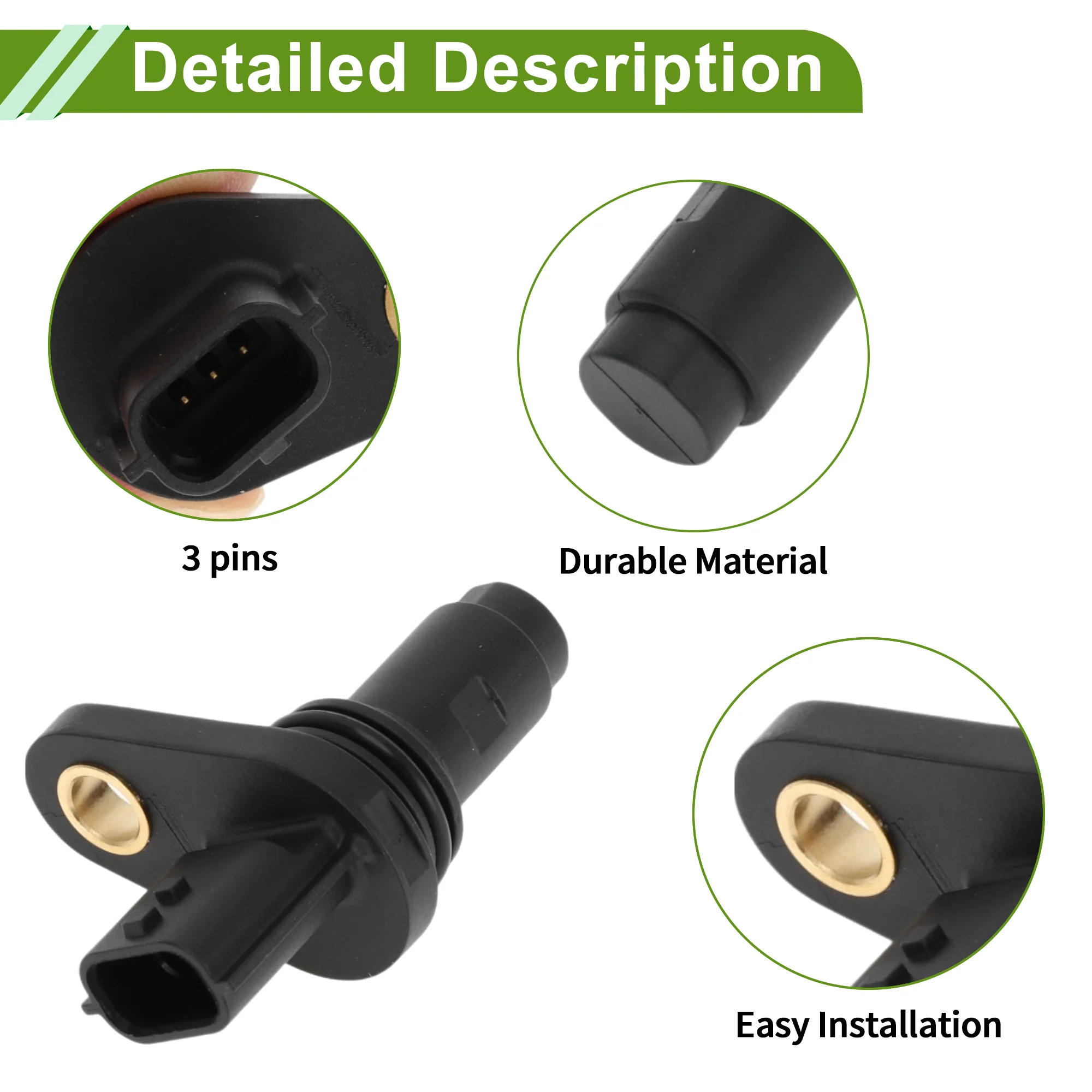 No.23731EZ30A Crankshaft Position Sensor for Nissan Armada 5.6 2017-2024 Sturdy Black Engine Crank CKP Sensor Metal Plastic 1 Pc - Image 4