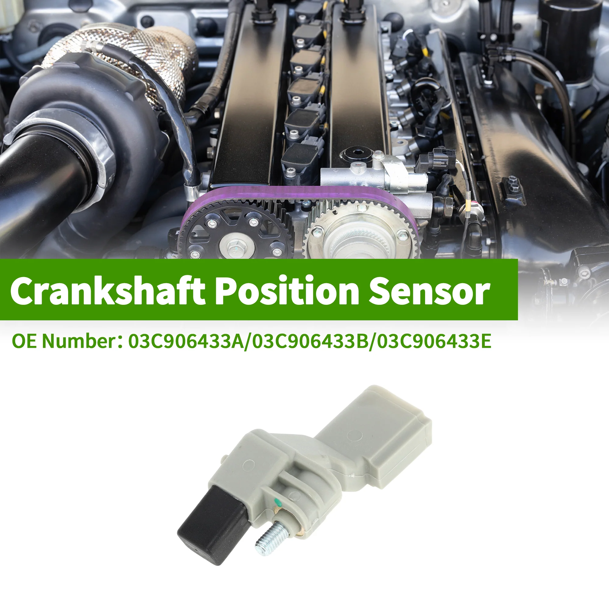 No.03C906433A Crankshaft Position Sensor for Audi A3 2.0TDI 10-13 for VW Golf 2.0 TDI 2010-2014 for VW Passat 2.0 TDI SE SEL 2012-2014 - Image 2