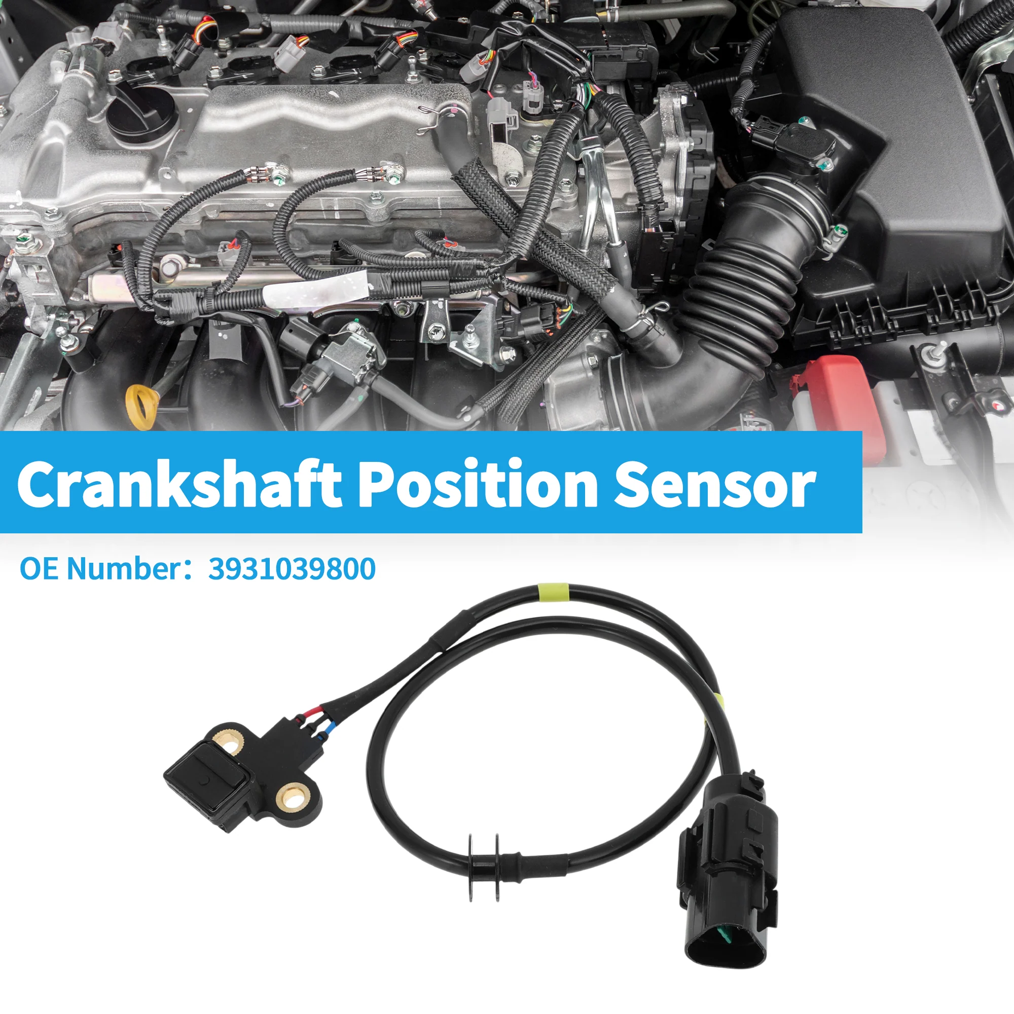 1 Pc Crankshaft Position Sensor for Kia Sorento EX, LX 3.5 03-06 Sturdy Metal Plastic Black Engine Crank CKP Sensor - Image 2