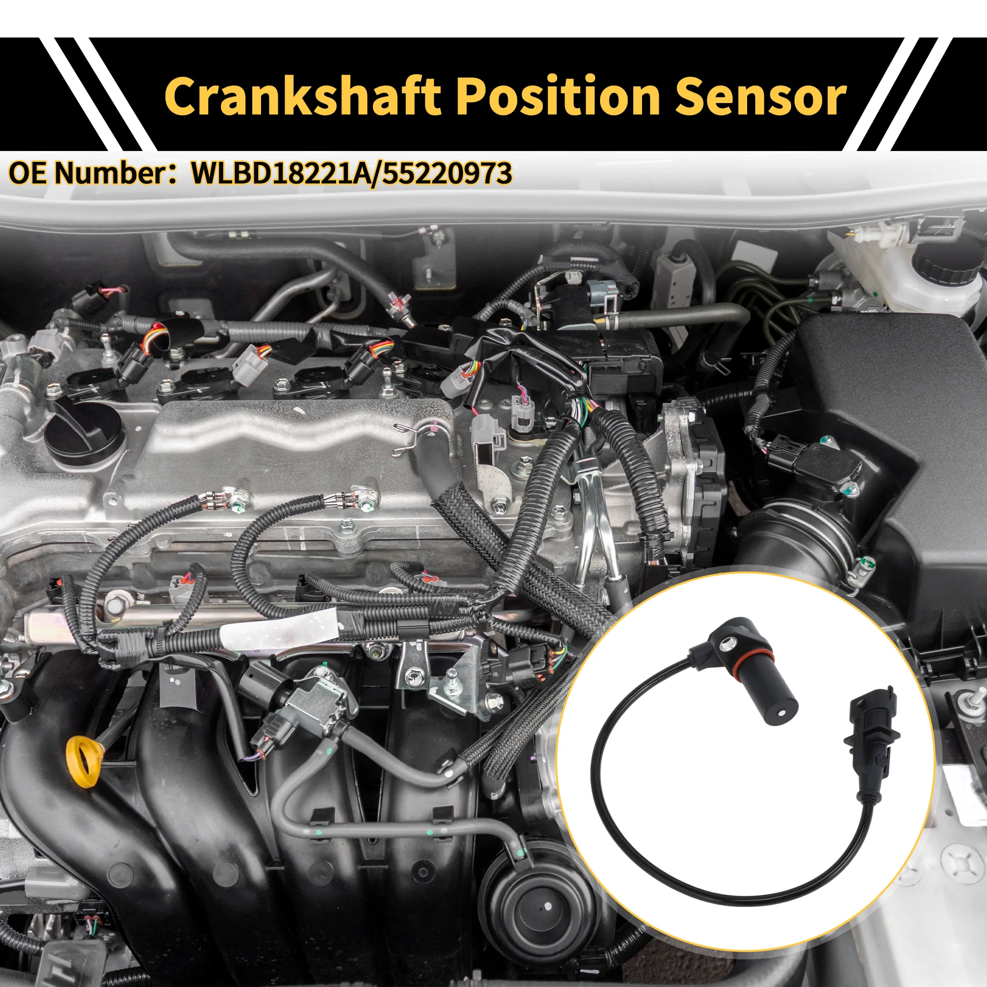 1 Pc Crankshaft Position Sensor for MAZDA BT-50 Pickup 3.0CDVi 06-15 Crank CKP Sensor Sturdy Metal Plastic Engine Black - Image 3