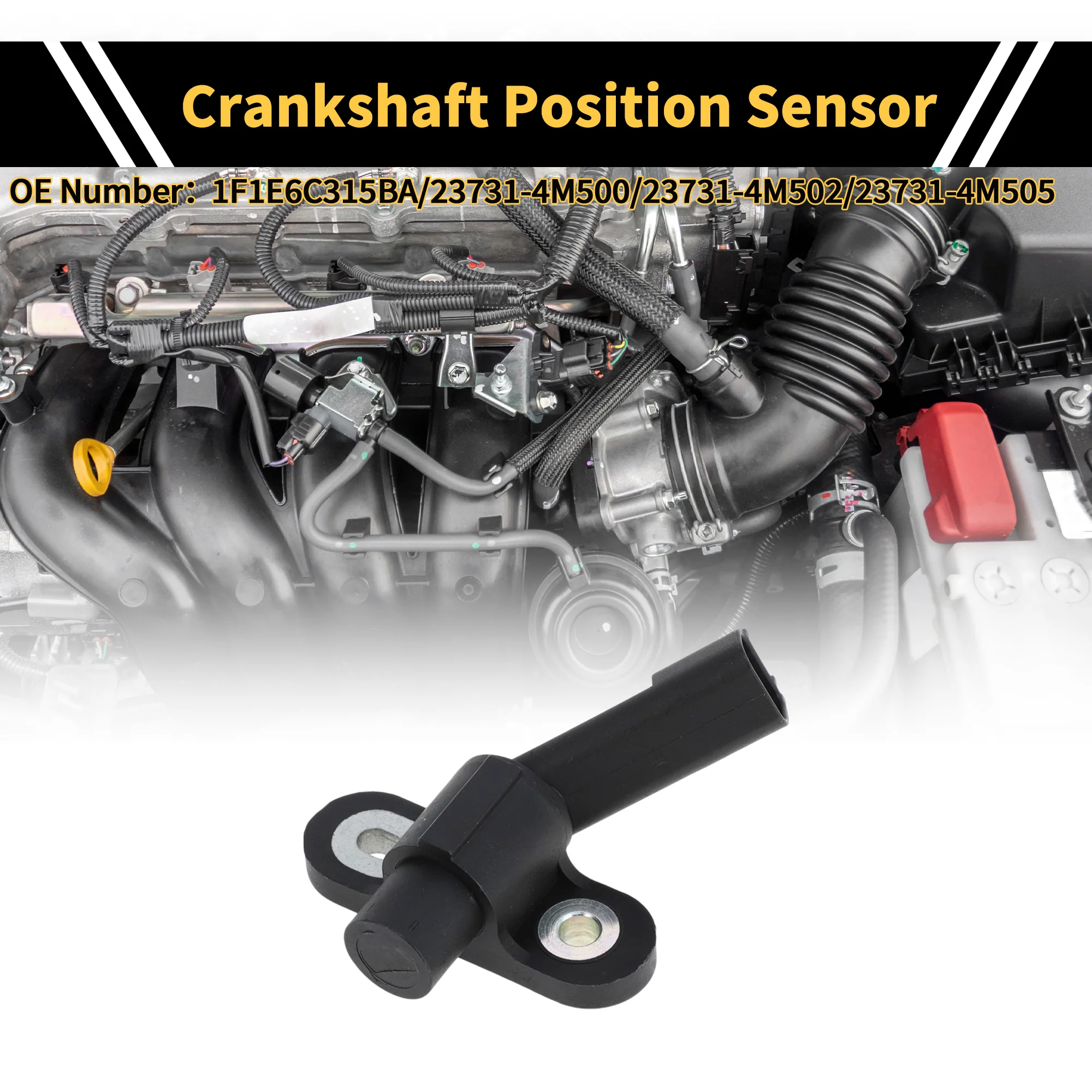 1 Pc Crankshaft Position Sensor for Nissan TITAN 5.6 2004-2015 Crank CKP Sensor Sturdy Metal Plastic Engine Black - Image 2