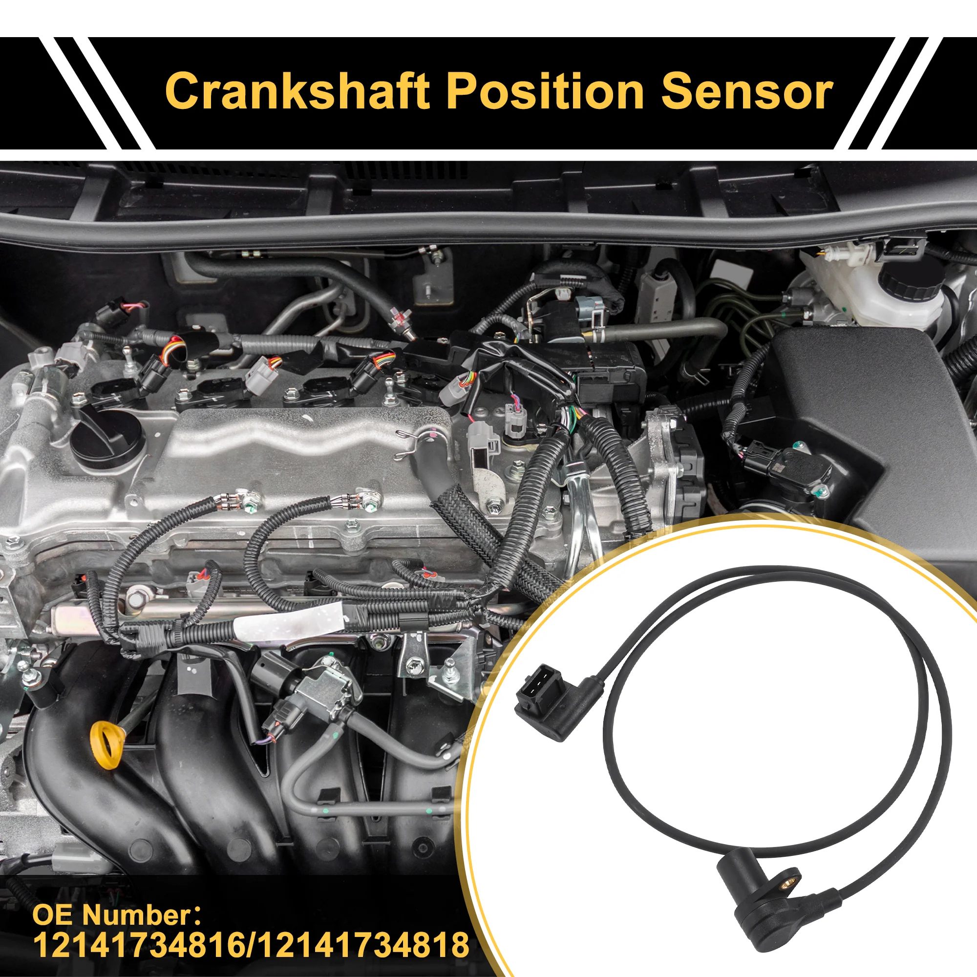 1 Pc No.12141734816 Crankshaft Position Sensor for BMW 318i Base 1.8 92-93 Sturdy Car Engine Crank CKP Sensor - Image 2