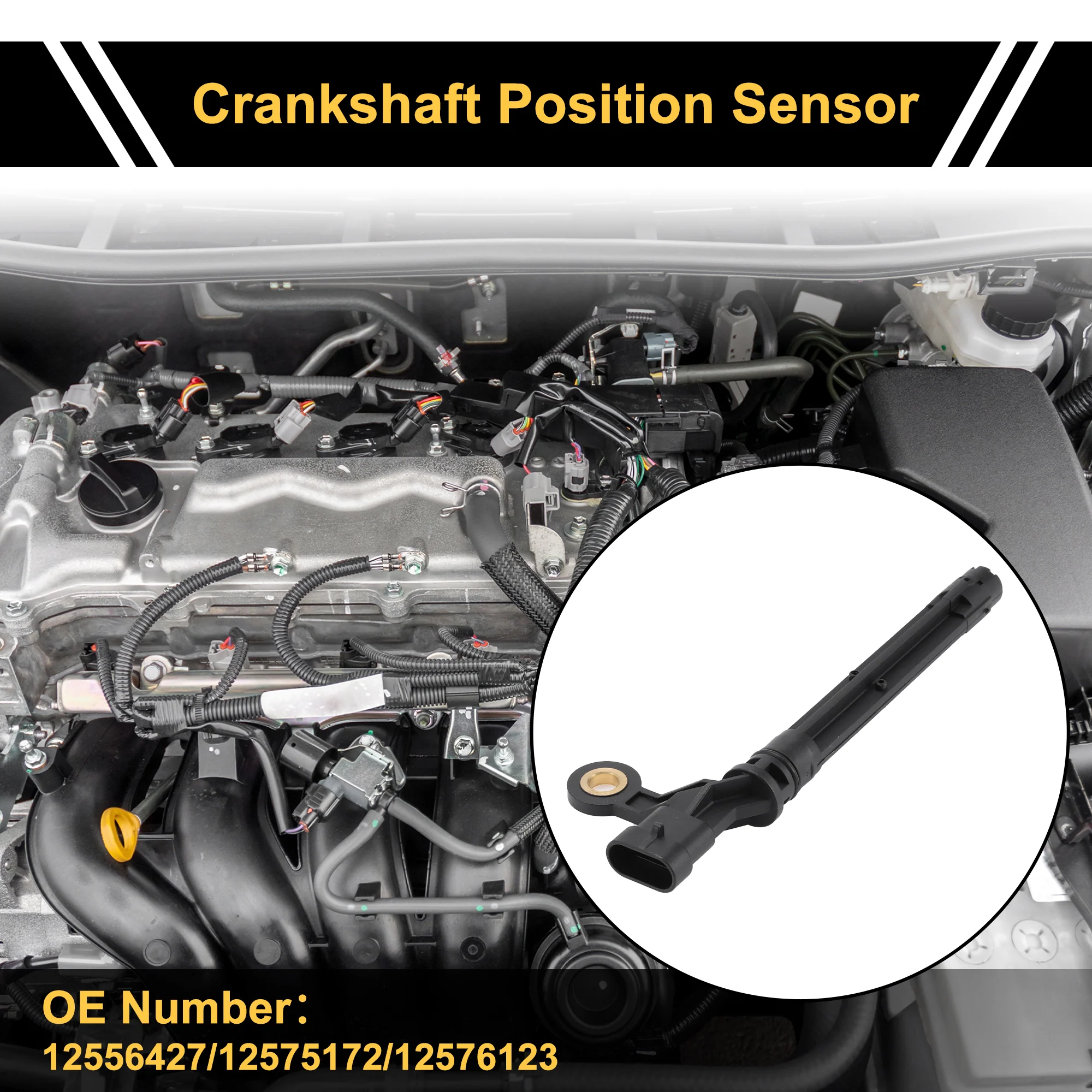1 Pc No.12556427 Crankshaft Position Sensor for GMC Sierra 2500 HD 3500 HD 8.1 01-06 Sturdy Car Engine Crank CKP Sensor - Image 3