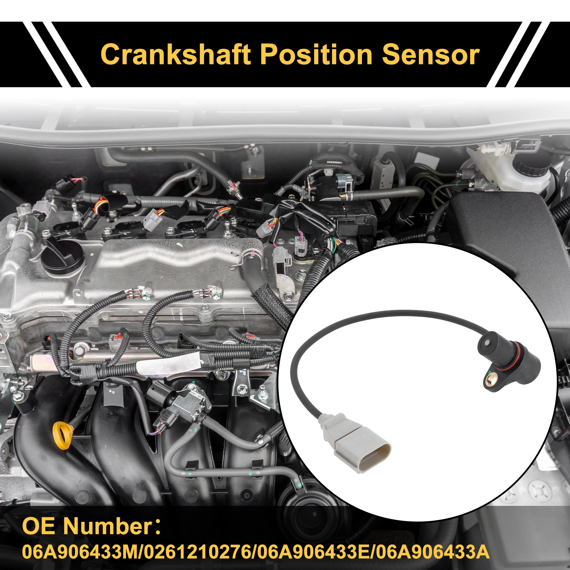 1 Pc No.06A906433M Crankshaft Position Sensor for AUDI A4 B7 2.7 TDI 05-08 Sturdy Car Engine Crank CKP Sensor - Image 3