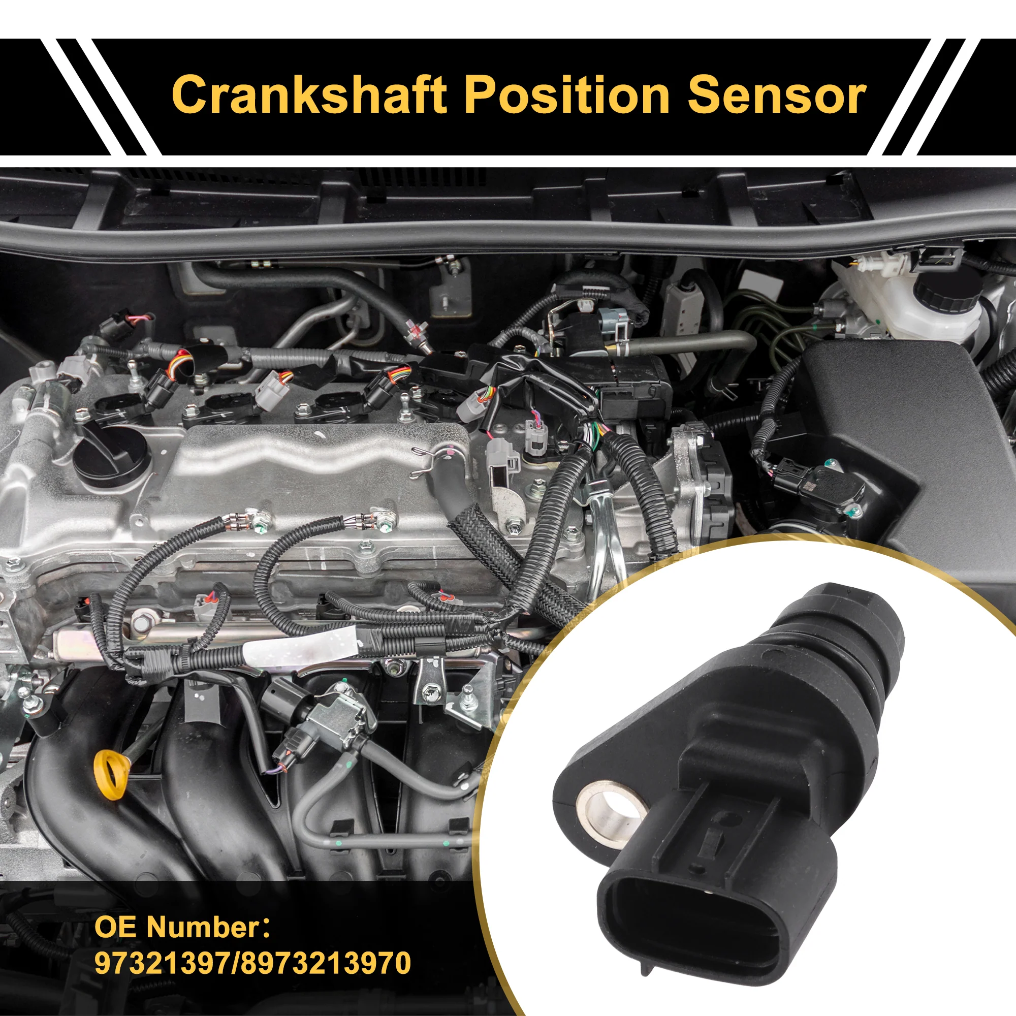 1 Pc No.97321397 Crankshaft Position Sensor for GMC Sierra 2500HD 6.6 Diesel 04-05 Sturdy Car Engine Crank CKP Sensor - Image 2