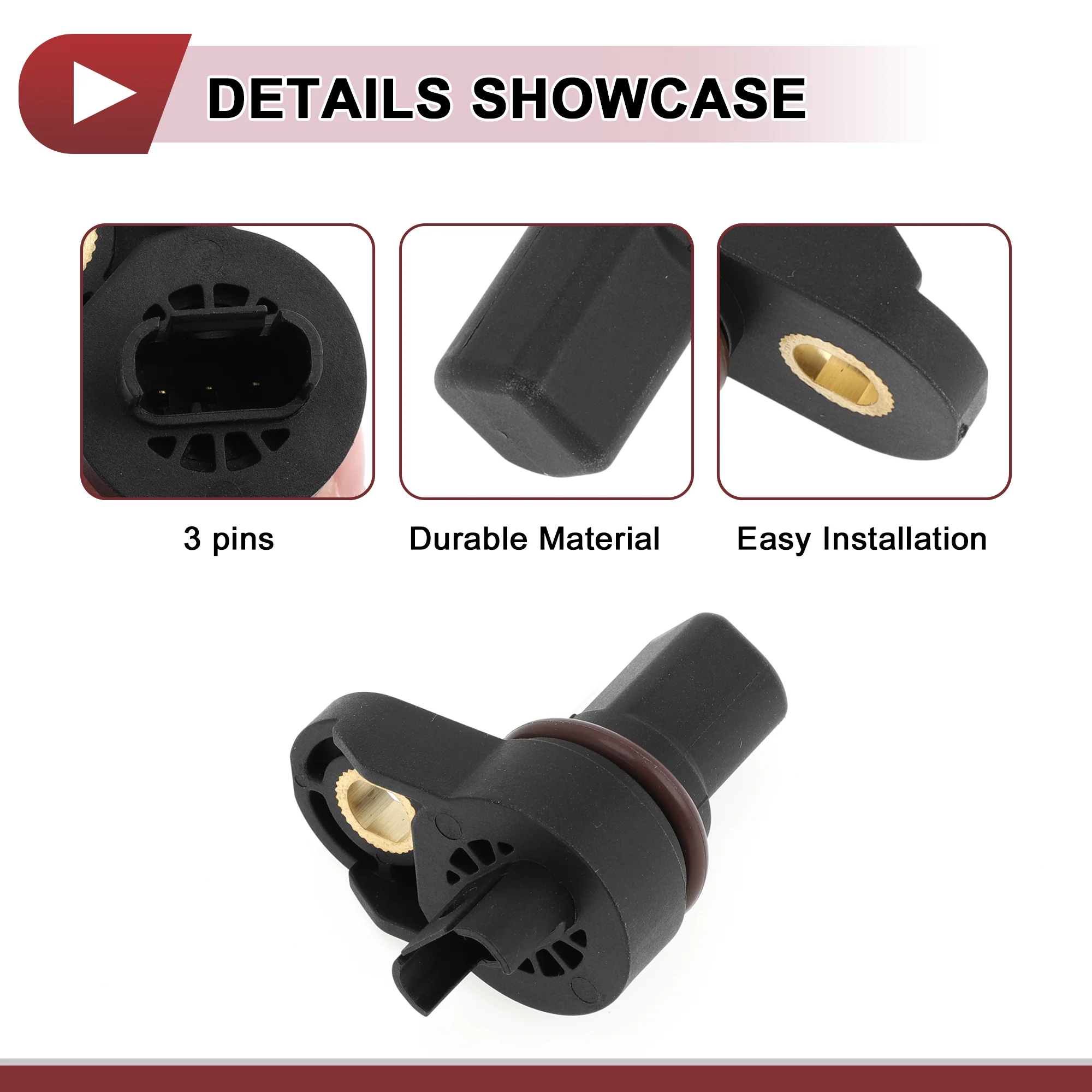 1 Pc Crankshaft Position Sensor for BMW E60 520i 2.0 06-10 Engine Crank CKP Sensor No.13627548660 Black Metal Plastic - Image 4