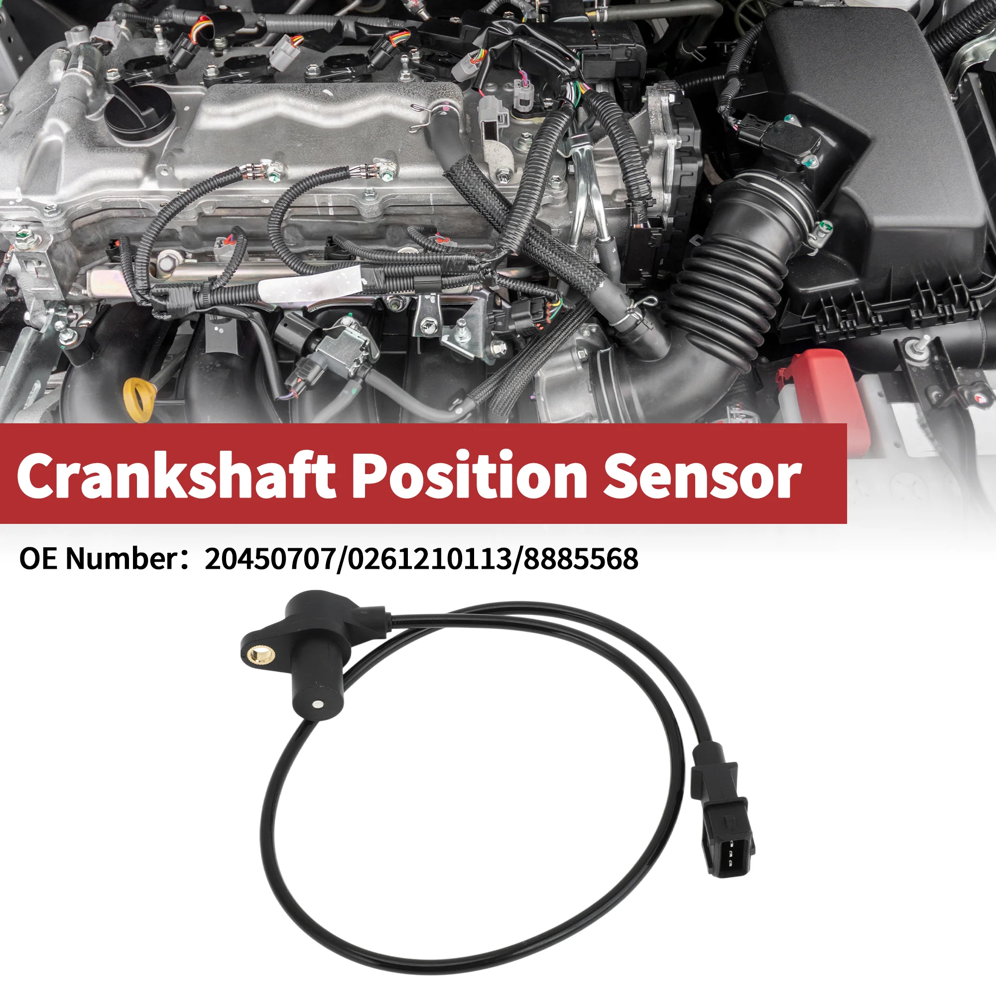 1 Pc Crankshaft Position Sensor for Volvo EC210B EC240B EC290B Engine Crank CKP Sensor No.20450707 Black Metal Plastic - Image 2