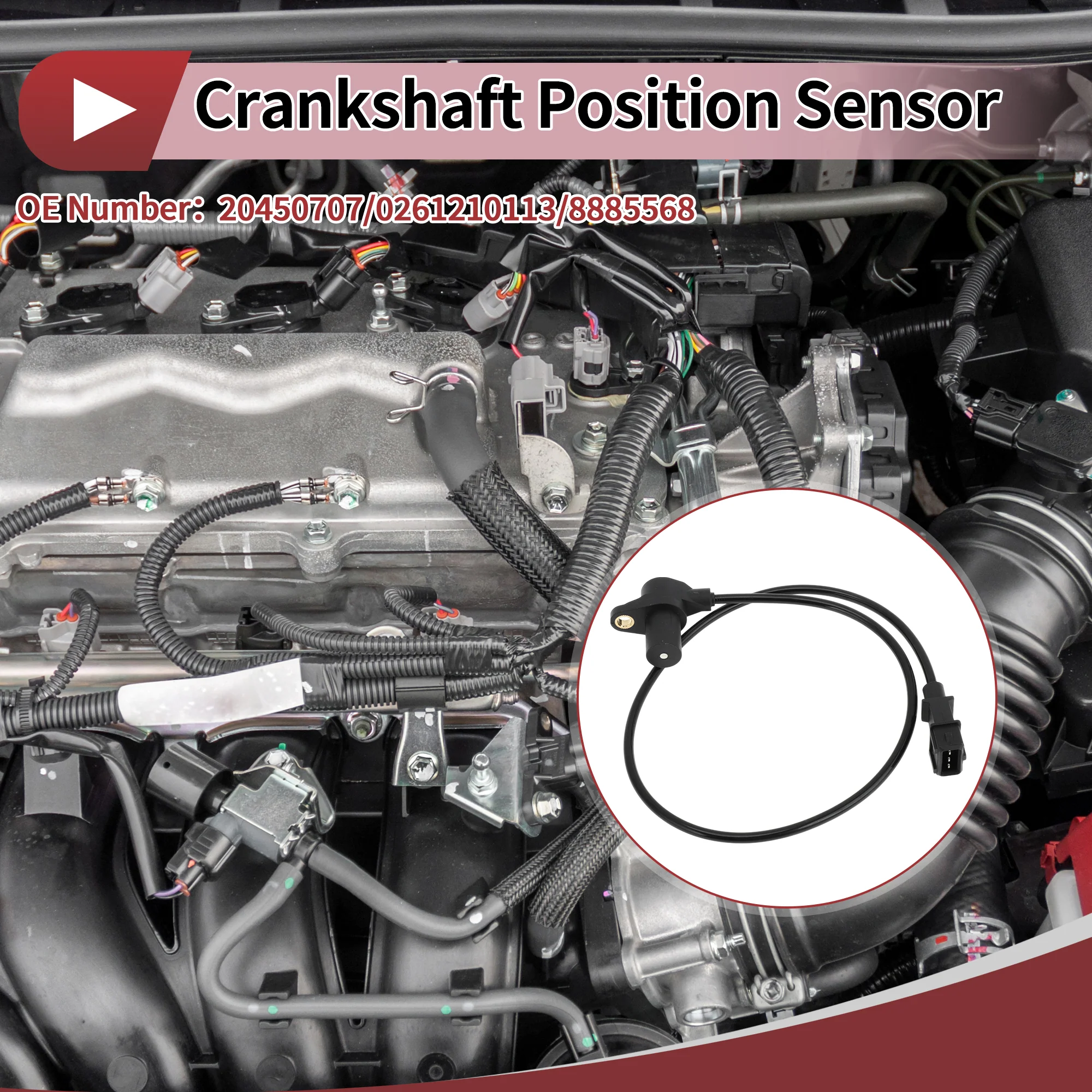 1 Pc Crankshaft Position Sensor for Volvo EC210B EC240B EC290B Engine Crank CKP Sensor No.20450707 Black Metal Plastic - Image 3