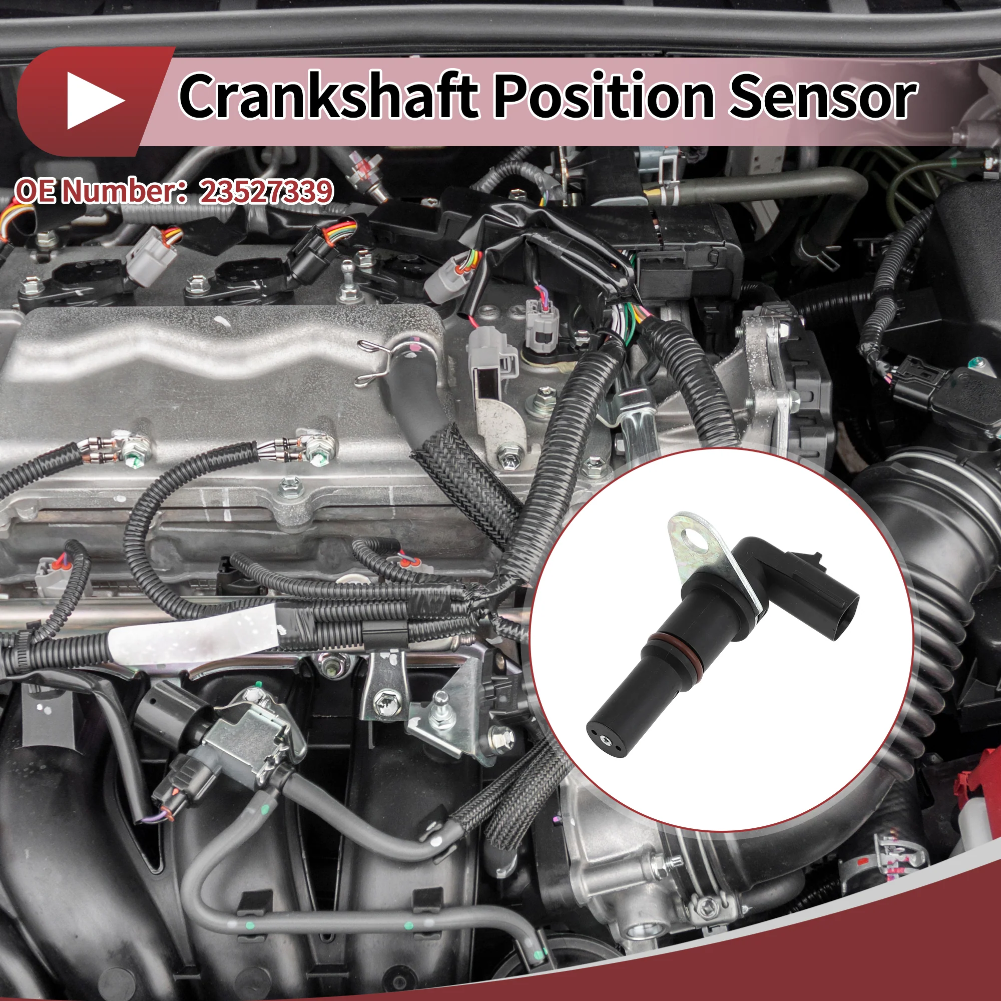 1 Pc Crankshaft Position Sensor for Detroit Diesel S60 12.7L EGR 14L Engine Crank CKP Sensor No.23527339 Black Metal Plastic - Image 3