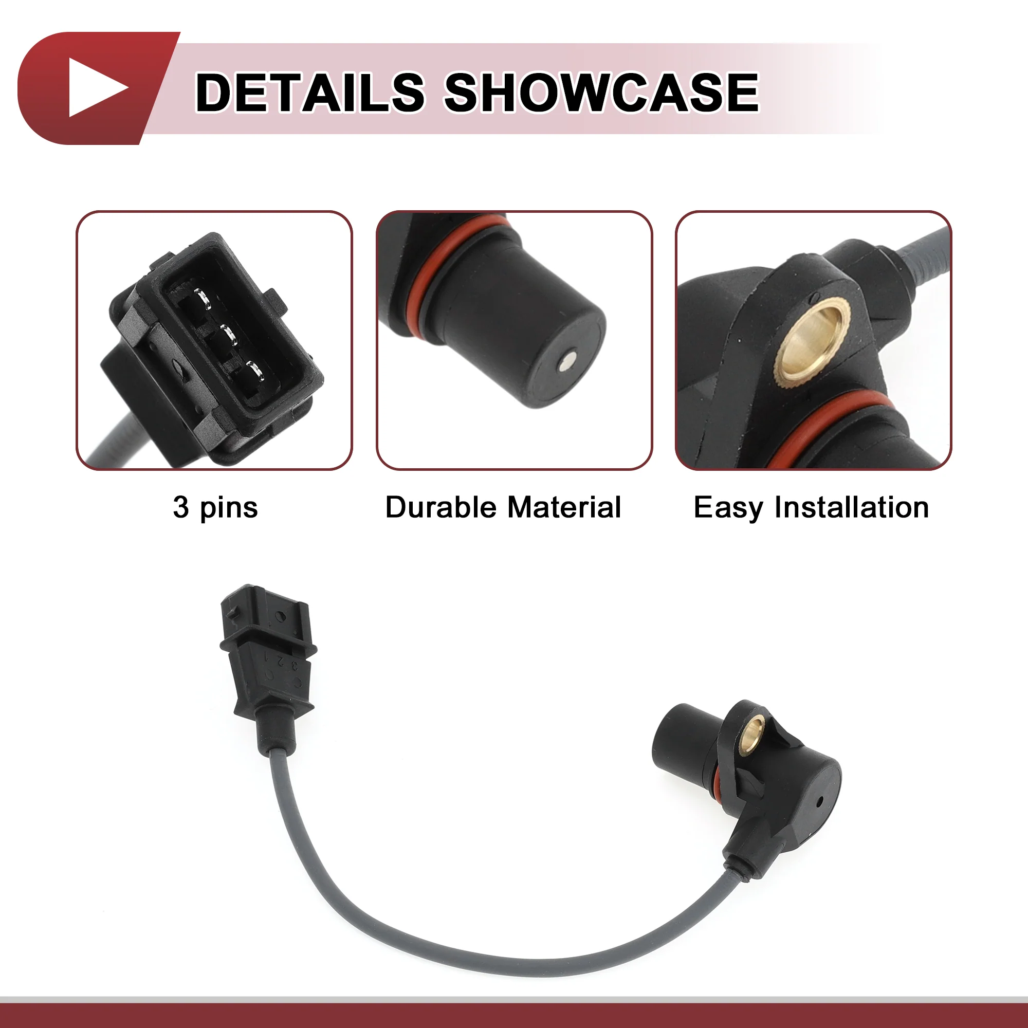 1 Pc Crankshaft Position Sensor for CHEVROLET SAIL 1.2L 2012-2017 Engine Crank CKP Sensor No.J9025331 Black Metal Plastic - Image 4