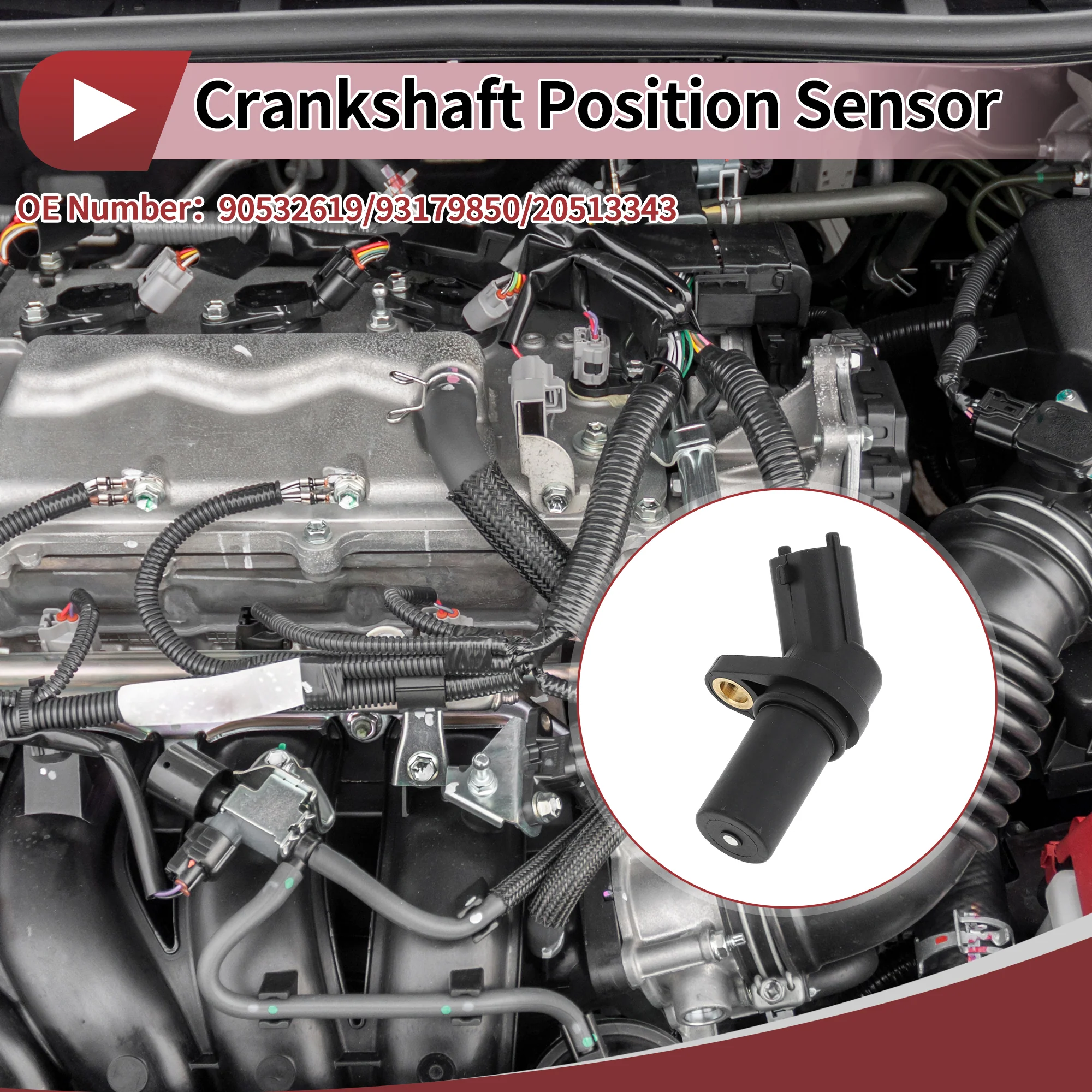 1 Pc Crankshaft Position Sensor for VW Golf IV 1.4 16V 97-04 Engine Crank CKP Sensor No.90532619 Black Metal Plastic - Image 3