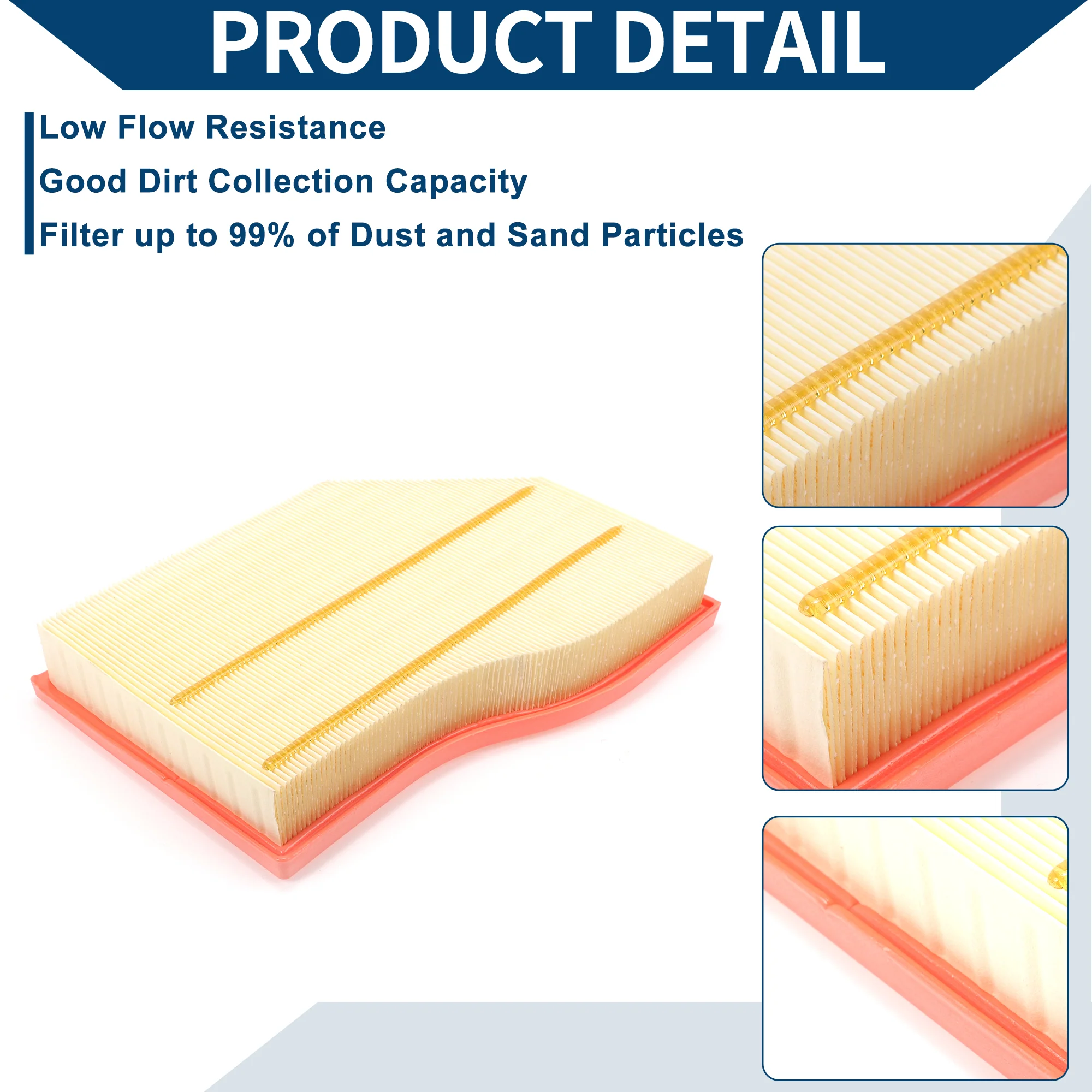 Car Engine Air Filter No.6540940204 for MERCEDES-BENZ GLB247 GLB200d 2.0L 2019- Long Life Filter Air Cleaner Element 1 Pcs - Image 6