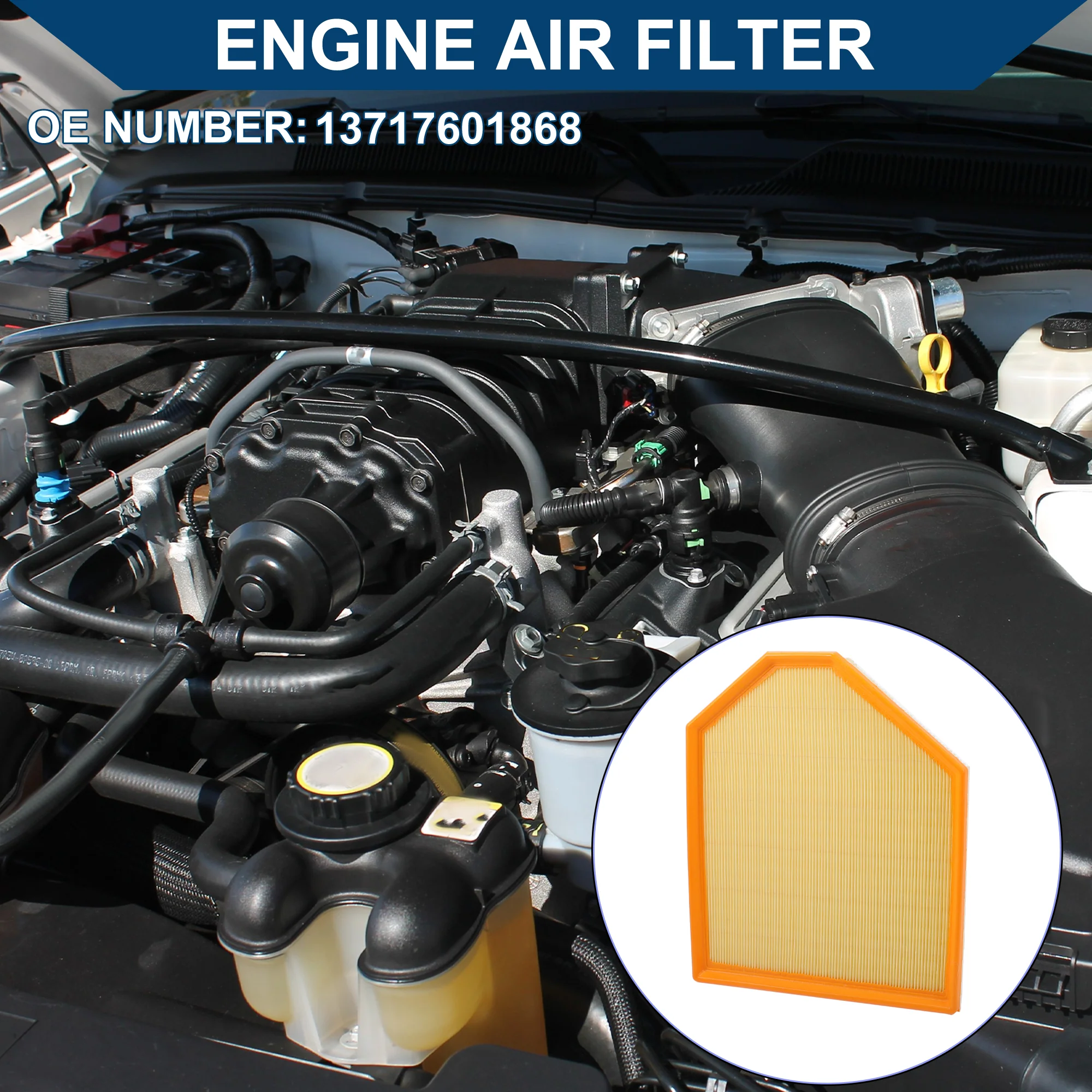 Car Engine Air Filter No.13717601868 for BMW X3 SDrive28i XDrive28i 2.0L 2015-2017 Long Life Filter Air Cleaner Element 1 Pcs - Image 2