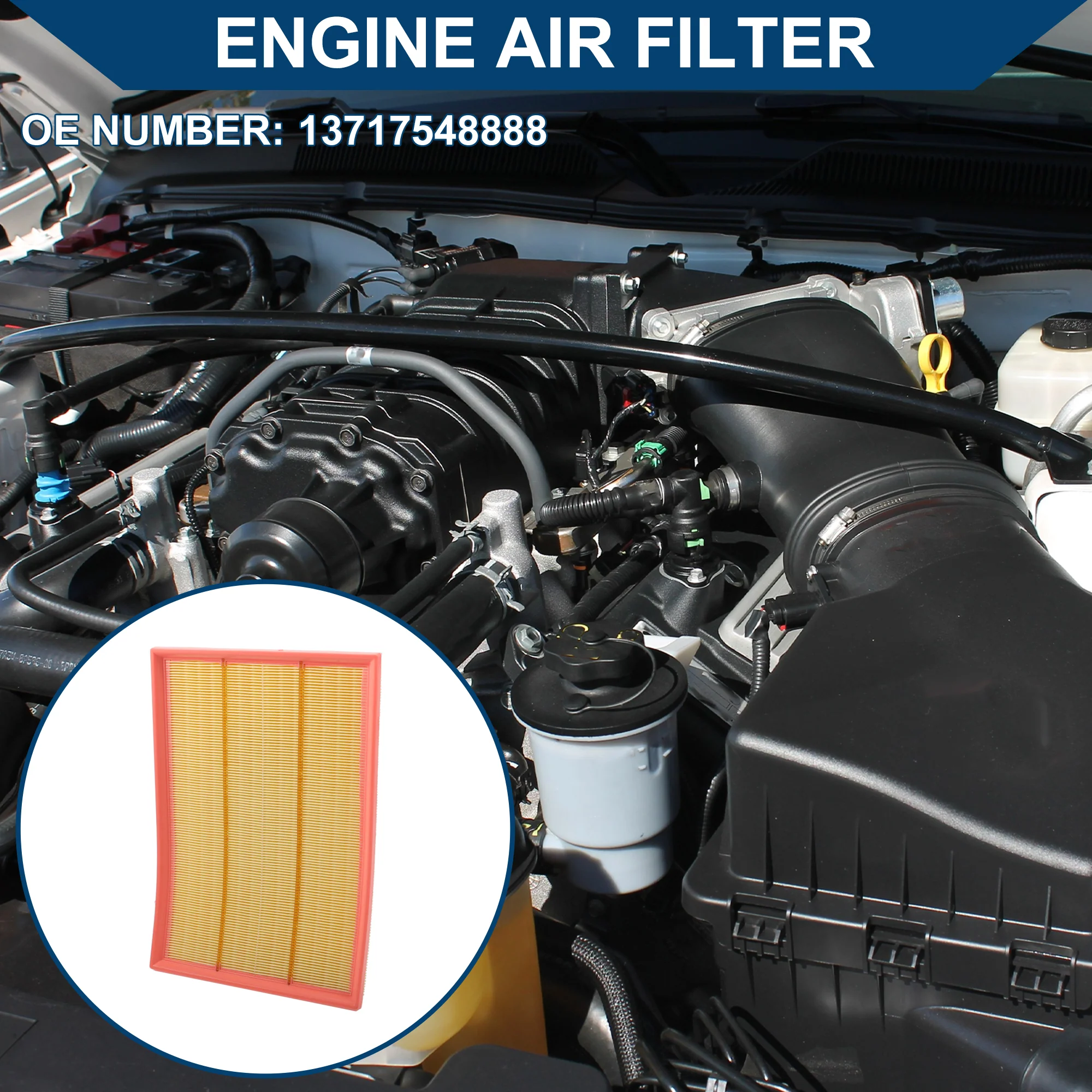 Car Engine Air Filter No.13717548888 for BMW X5 3.0si 3.0L 2007 2008 Long Life Filter Air Cleaner Element 1 Pcs - Image 3