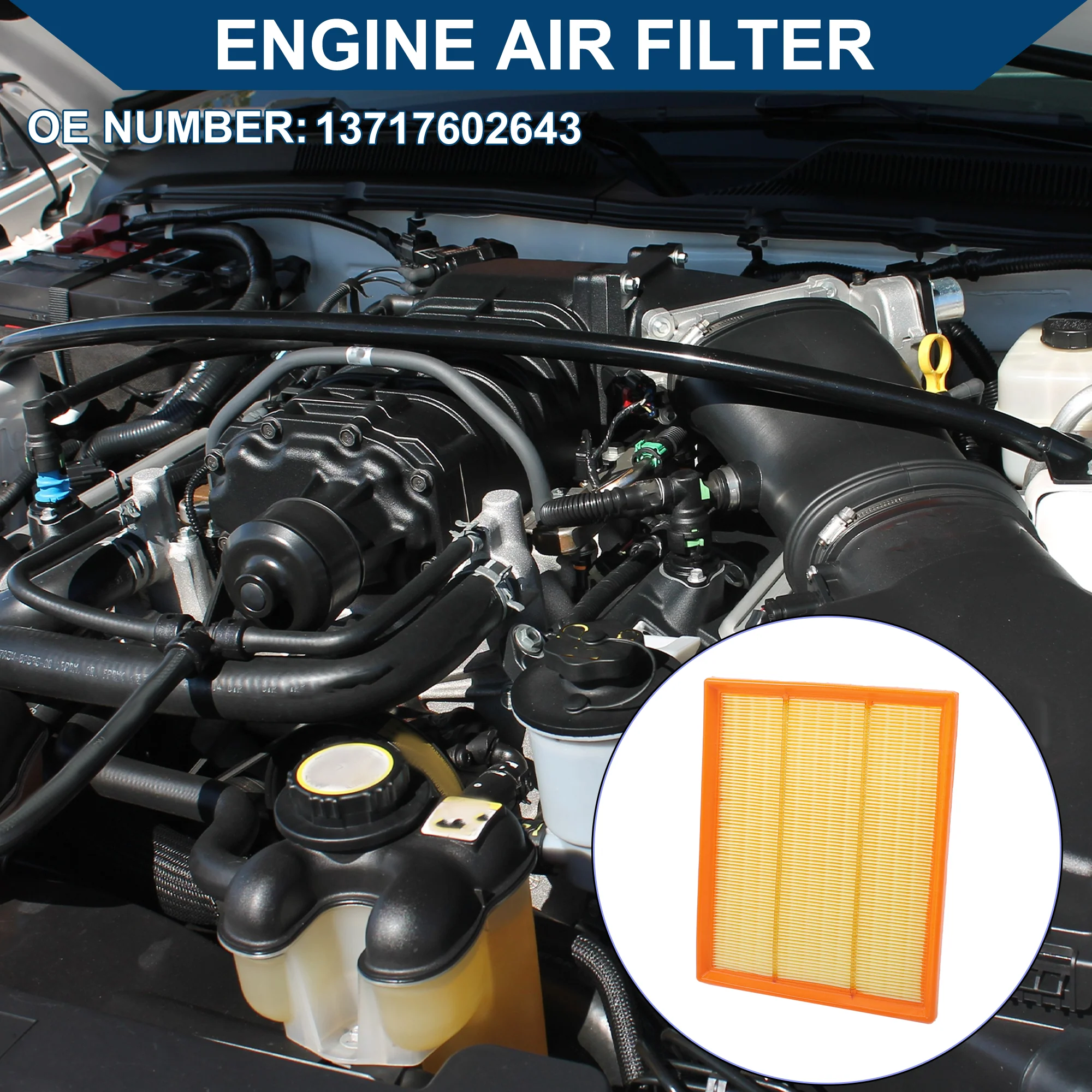 Car Engine Air Filter No.13717602643 for BMW 335i Base 3.0L 2012-2015 Long Life Filter Air Cleaner Element 1 Pcs - Image 2