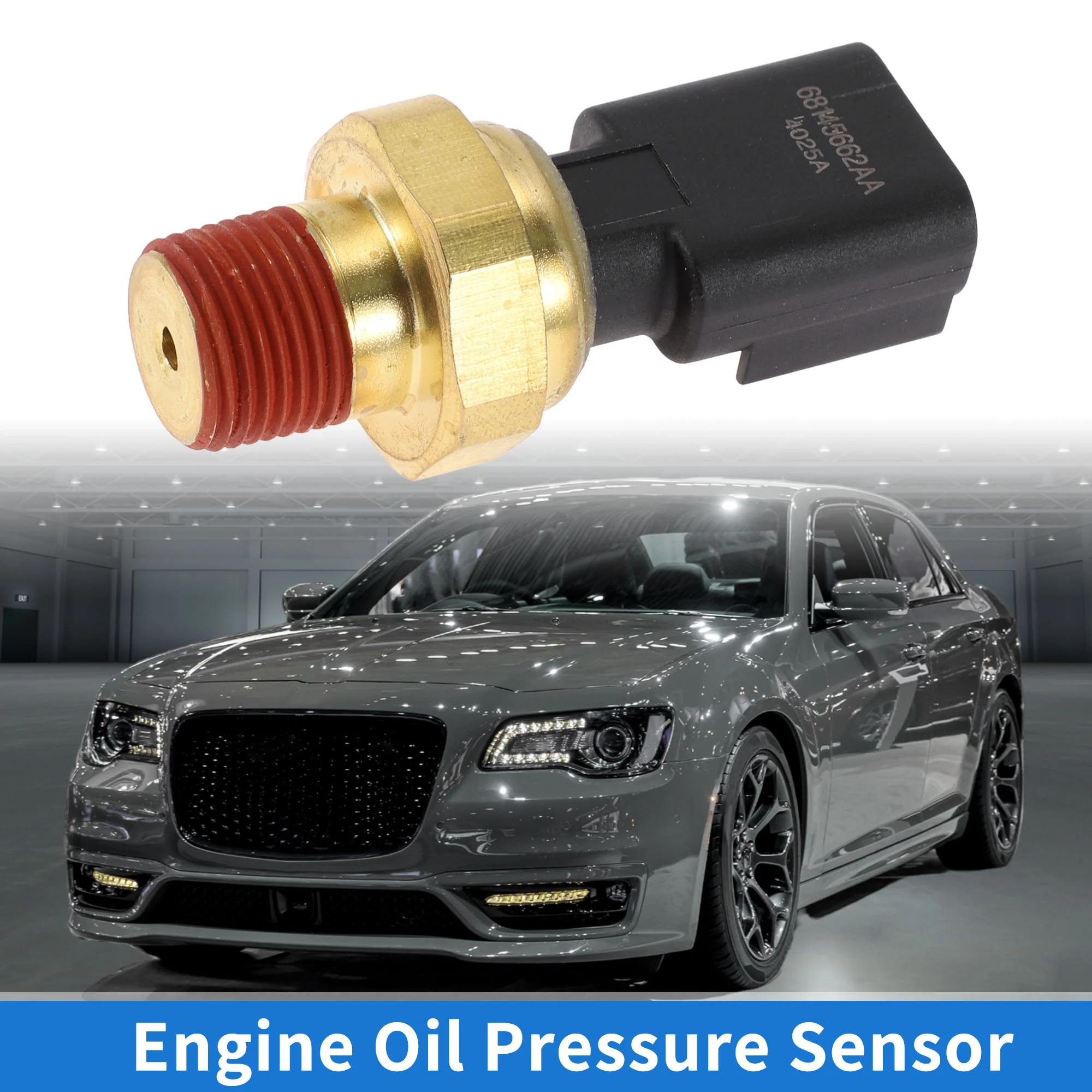 Engine Oil Pressure Sensor Compatible for Chrysler 200 for Dodge Dart for Jeep Cherokee Renegade, Durable Metal Plastic Black Gold Tone - Image 2