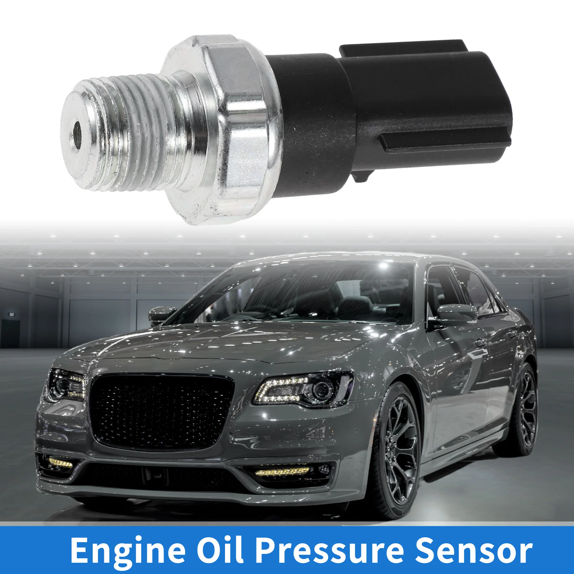 Engine Oil Pressure Sensor Compatible for Chrysler 300 300M Cirrus Concorde Grand Voyager Intrepid, Durable Metal Plastic Black Silver Tone - Image 2