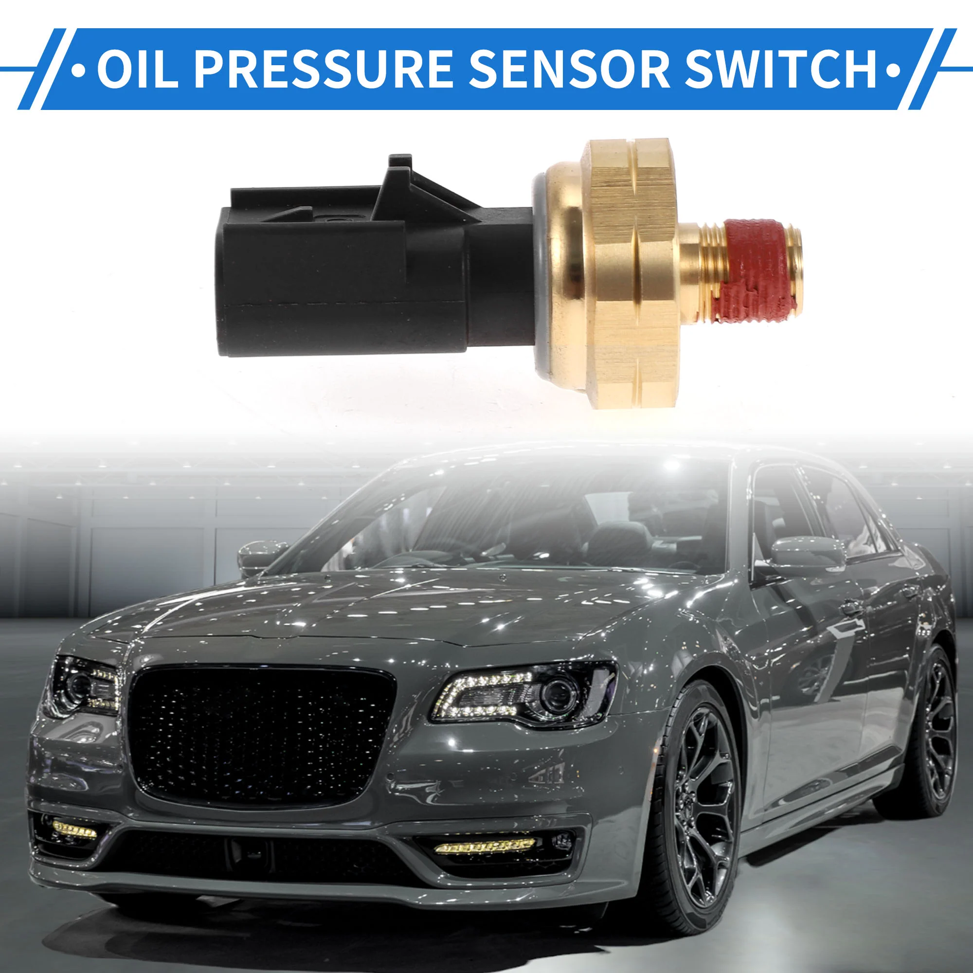 Engine Oil Pressure Sensor Compatible for Jeep Grand Cherokee Wrangler Cherokee, Durable Metal Plastic Black Gold Tone - Image 4