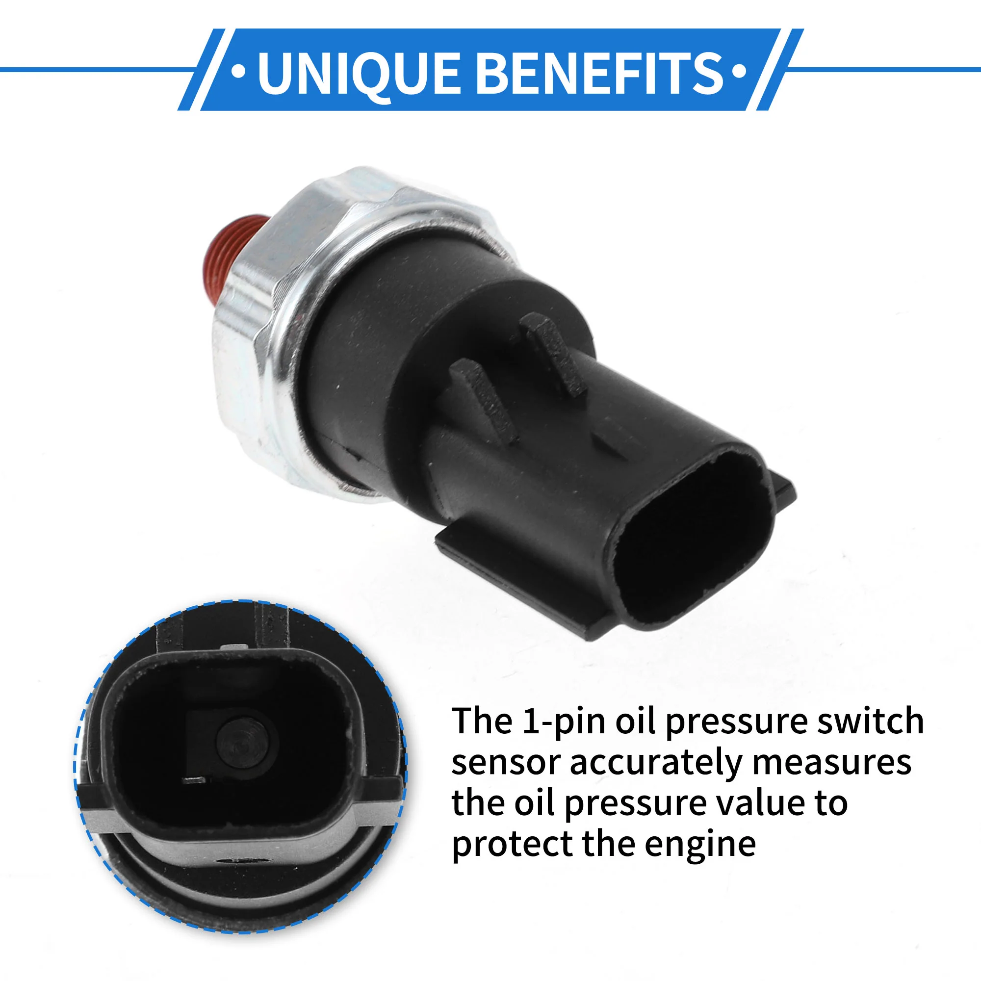 Engine Oil Pressure Sensor Compatible for CHRYSLER 200 SEBRING for DODGE JOURNEY for JEEP COMPASS PATRIOT, Durable Metal Plastic Black Silver Tone - Image 6
