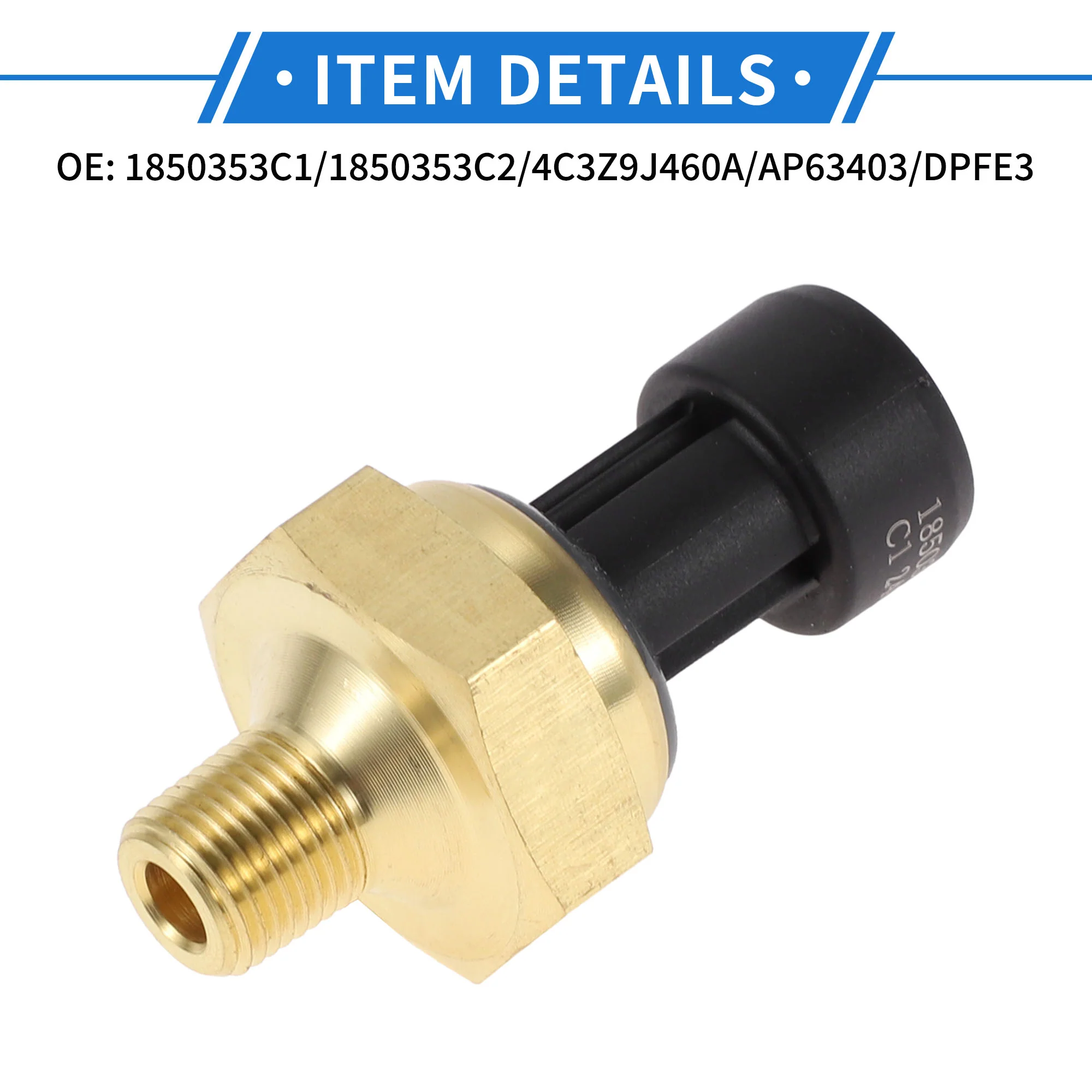 Engine Oil Pressure Sensor Compatible for Ford F59 E-350 F-250 F-350 Lobo F-450 Super Duty Excursion, Durable Metal Plastic Black Gold Tone - Image 7