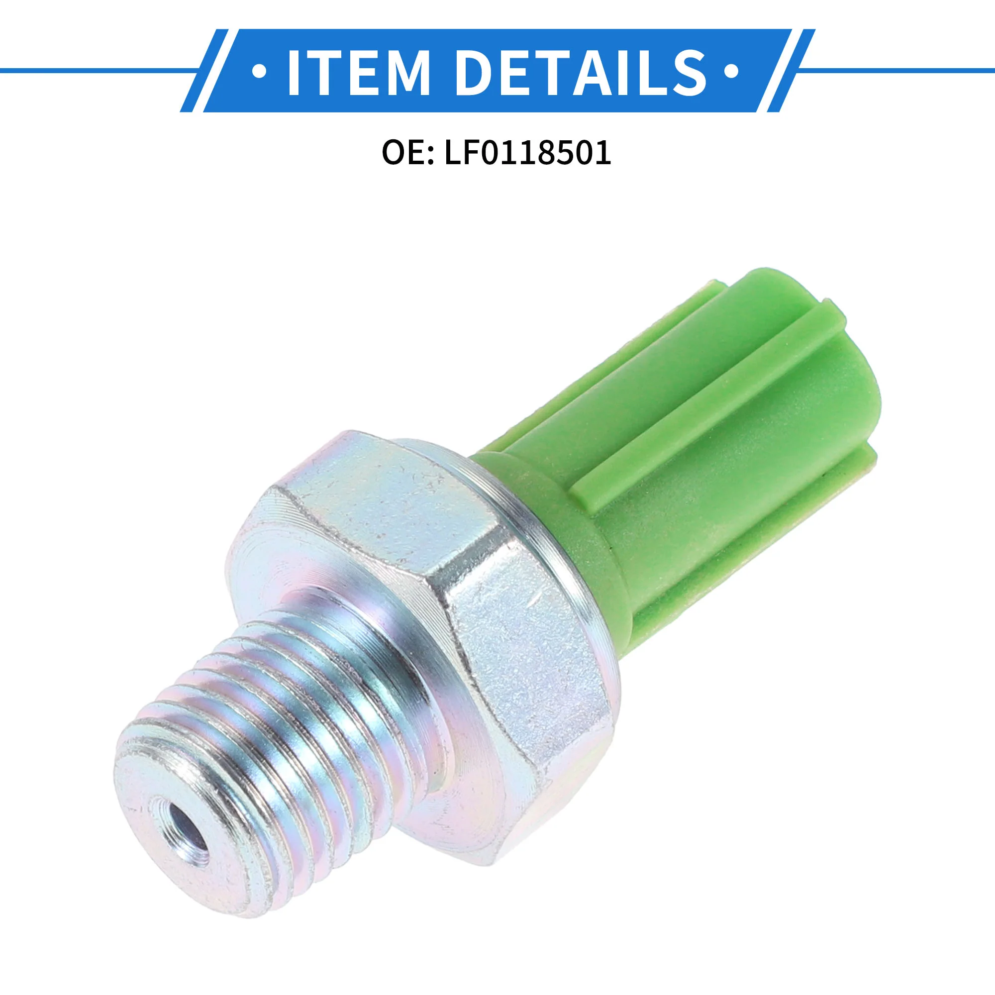Engine Oil Pressure Sensor Compatible for Mazda Atenza 3 , Durable Metal Plastic Silver Tone Green - Image 7