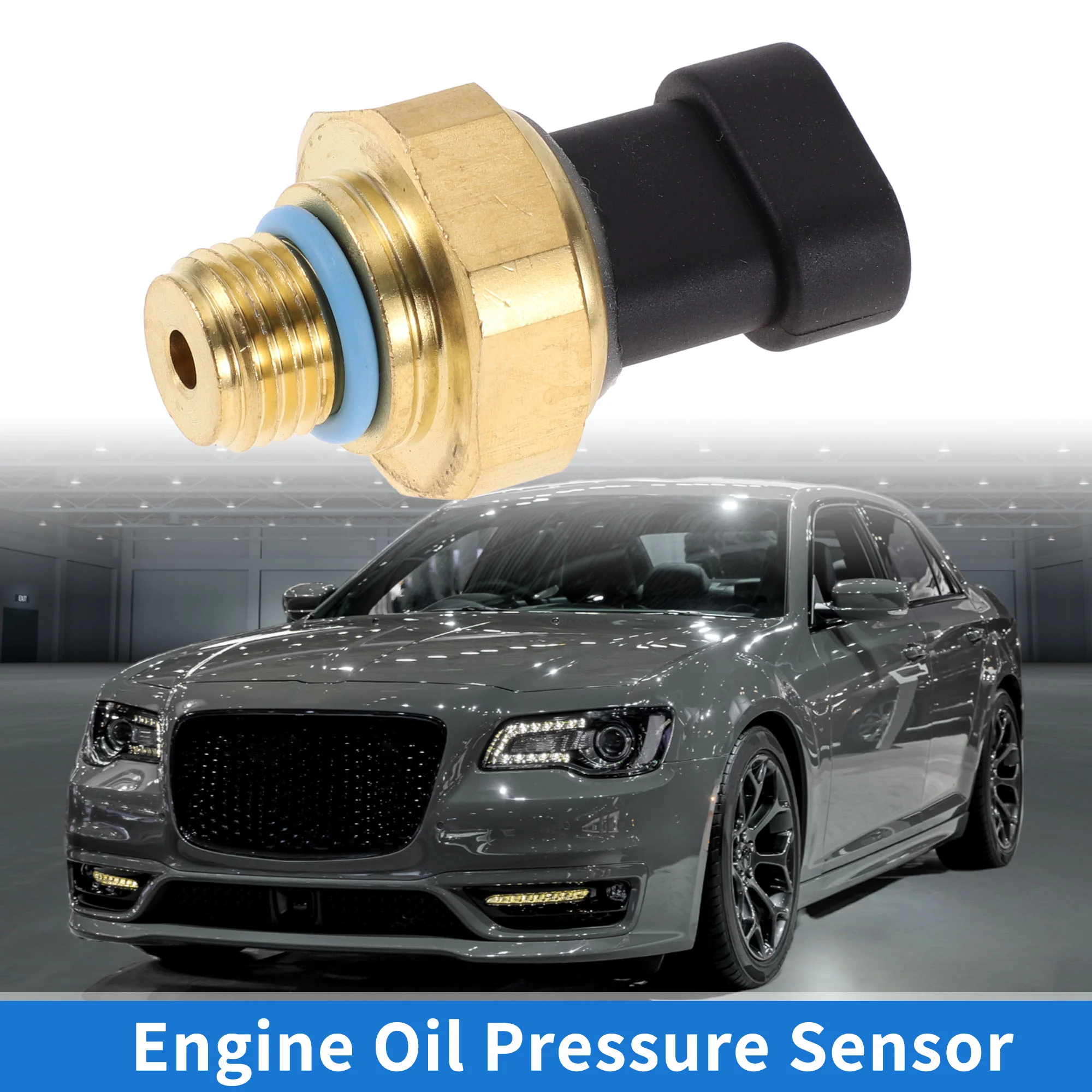 Engine Oil Pressure Sensor Compatible for Ram 2500 3500, Durable Metal Plastic Black Gold Tone - Image 2