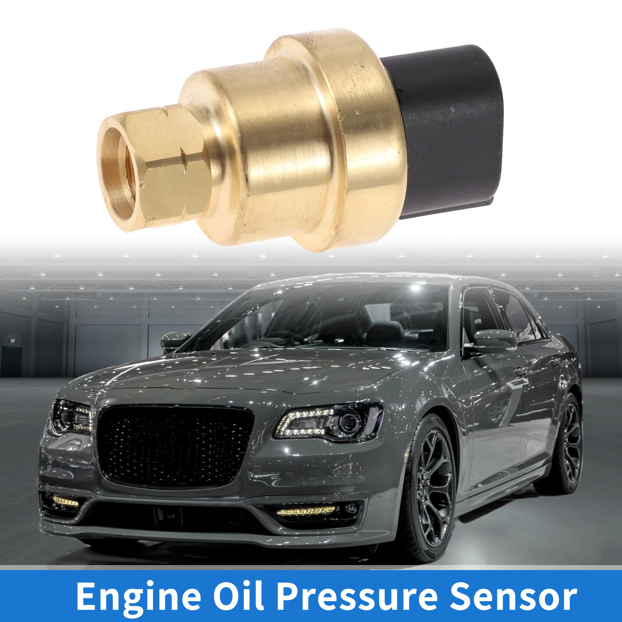 Engine Oil Pressure Sensor Compatible for Caterpillar CAT AP-1000D AP-1055D MT735 MT745 MT755 Excavator 325D, Durable Metal Plastic Black Gold Tone - Image 2