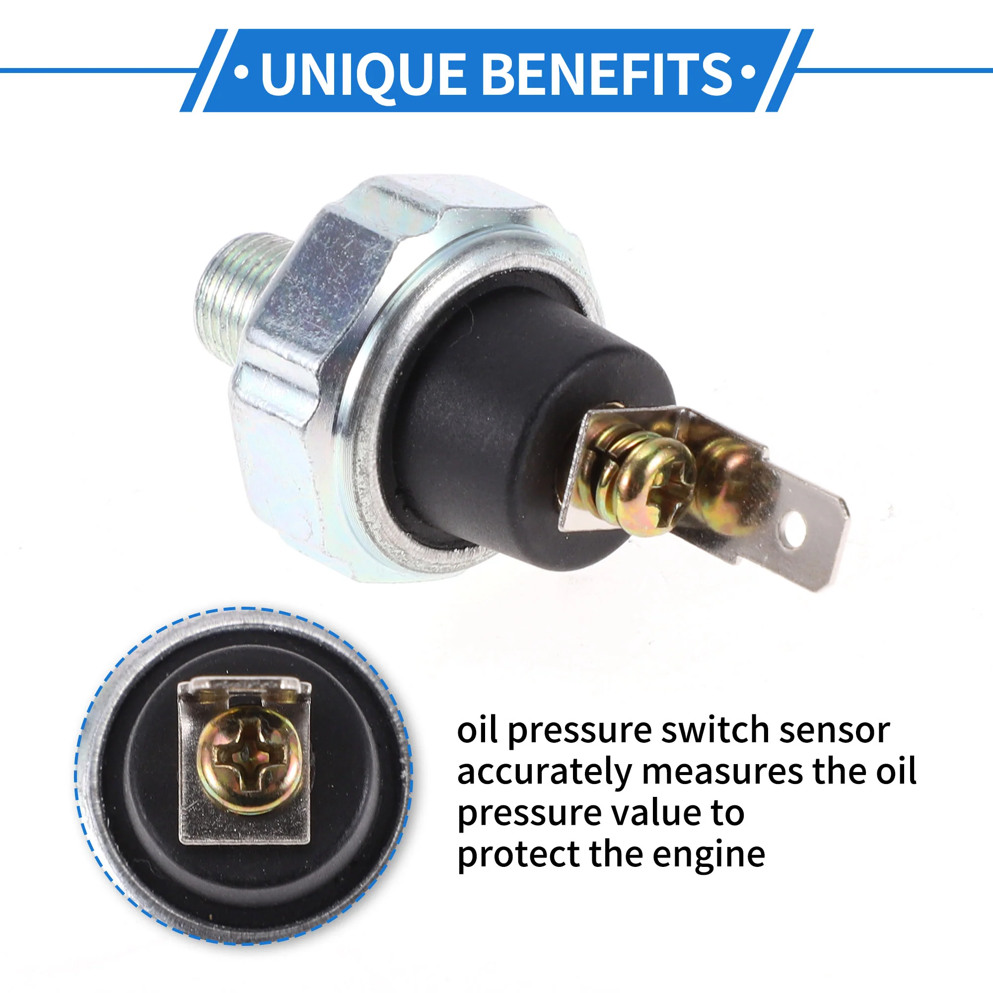 Engine Oil Pressure Sensor Compatible for Honda for Acura 1991-1994, Durable Metal Plastic Black Silver Tone - Image 6