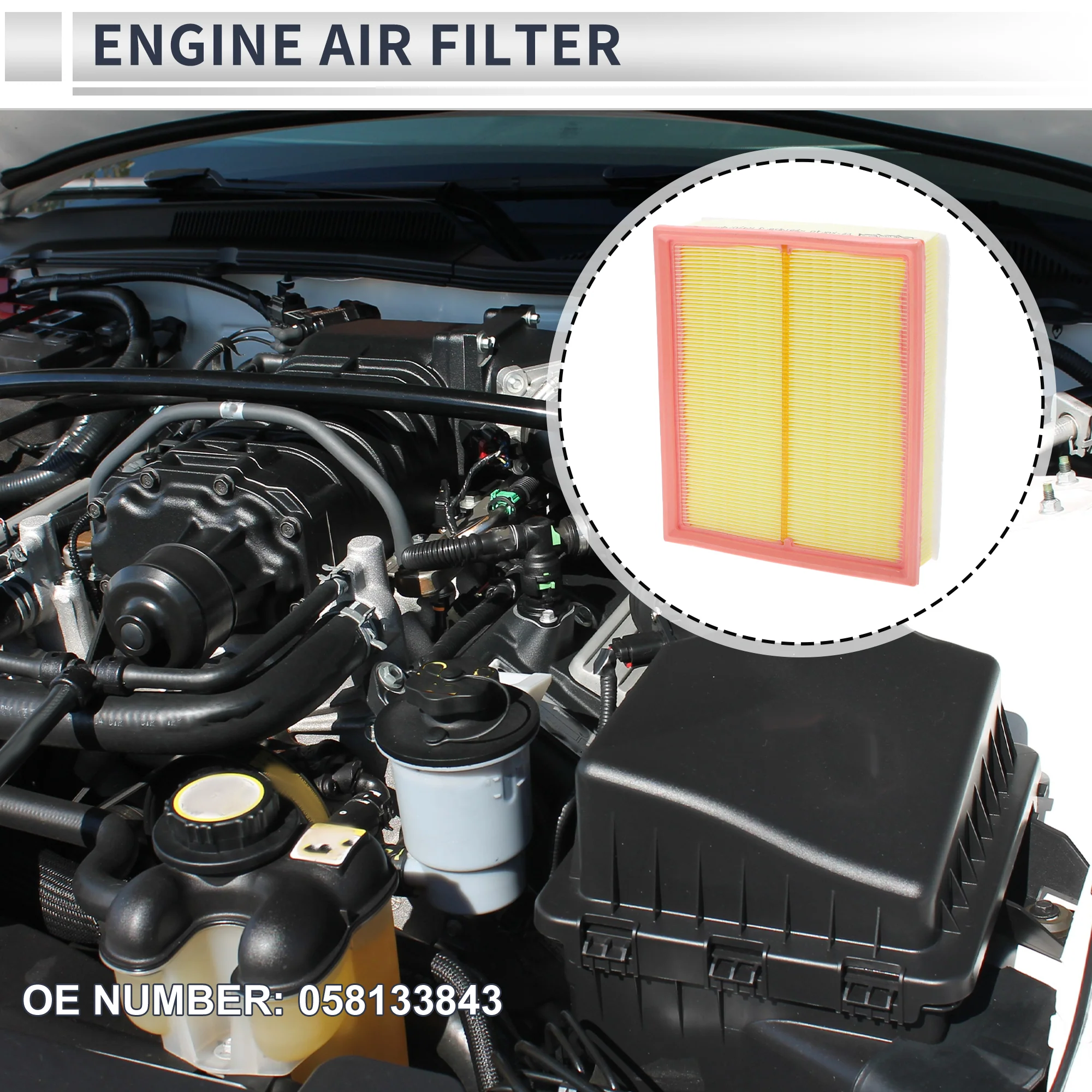 Engine Air Filter for Volkswagen Passat 1998-2005 Long Life Element Filter Air Cleaner No.058133843 1 Pcs - Image 3
