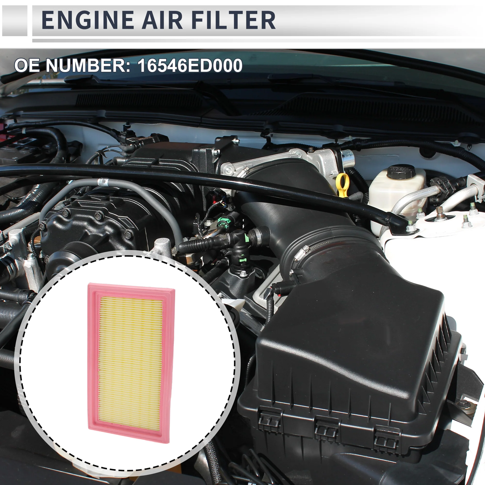 Engine Air Filter for Nissan Cube 2009-2014 Long Life Element Filter Air Cleaner No.16546ED000 1 Pcs - Image 2