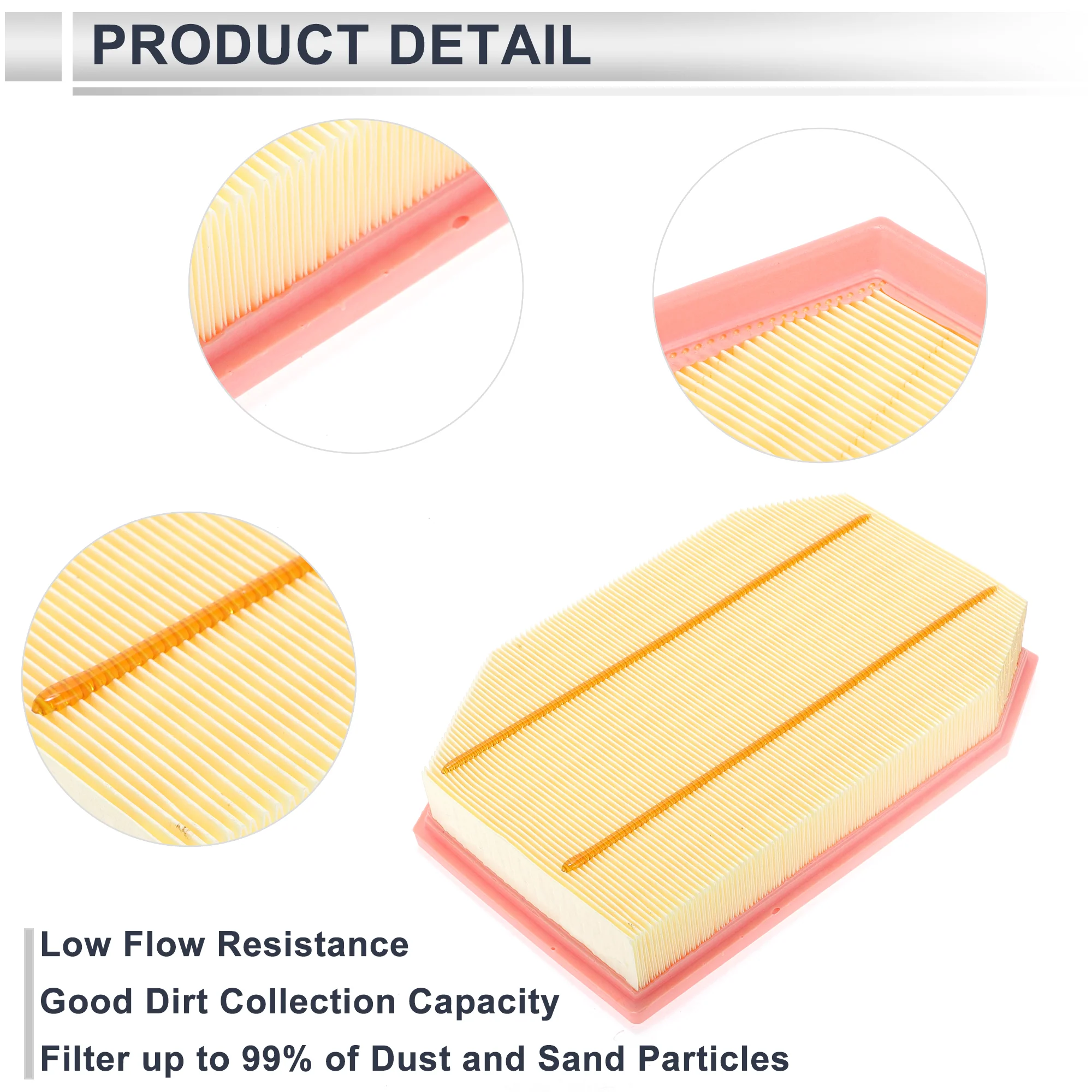 Engine Air Filter for BMW 5 Series 2009-2011 Long Life Element Filter Air Cleaner No.13717590597 1 Pcs - Image 6