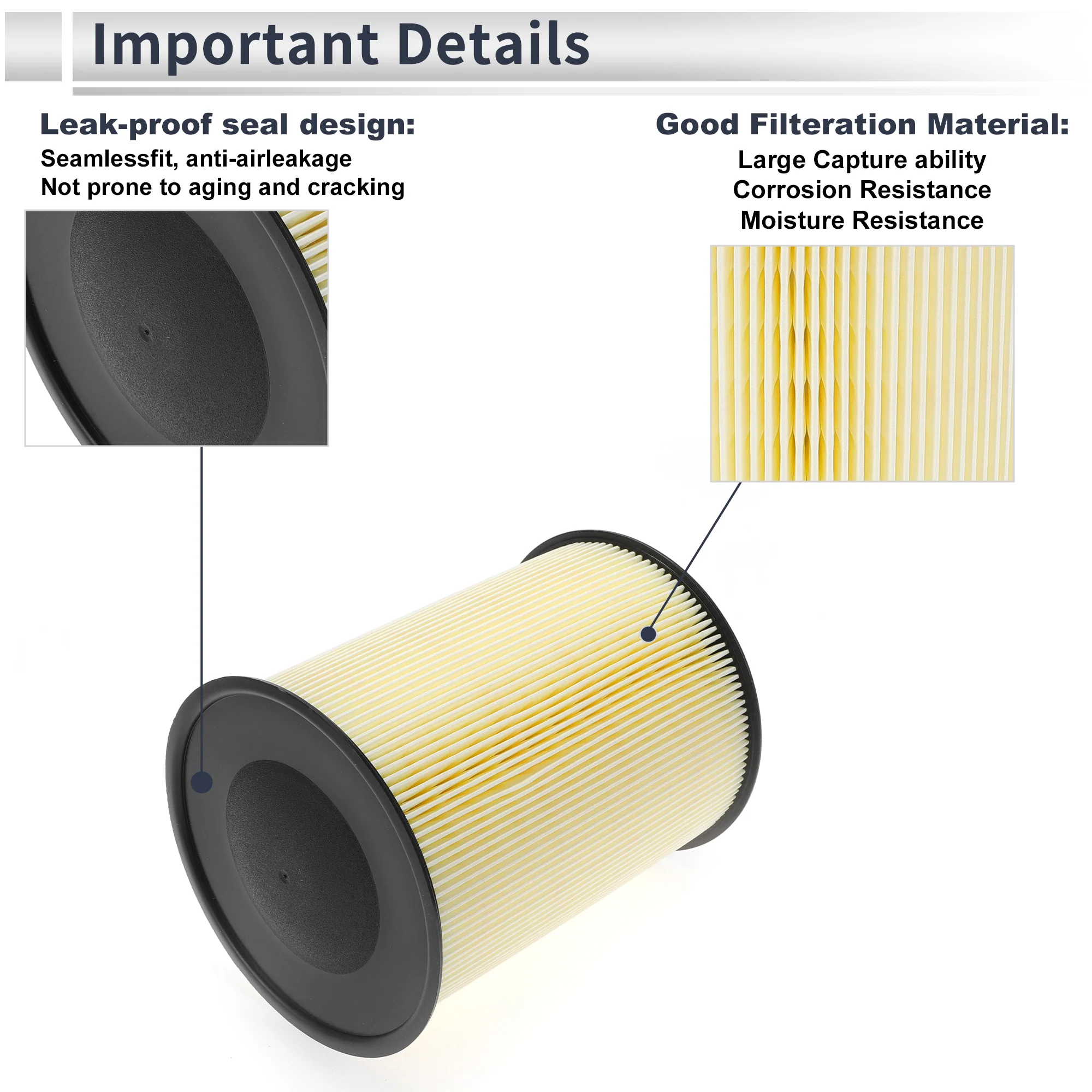 Engine Air Filter for Ford Escape 2013-2019 L4 2.0L Long Life Element Filter Air Cleaner No.7M519601AC 1 Pcs - Image 5