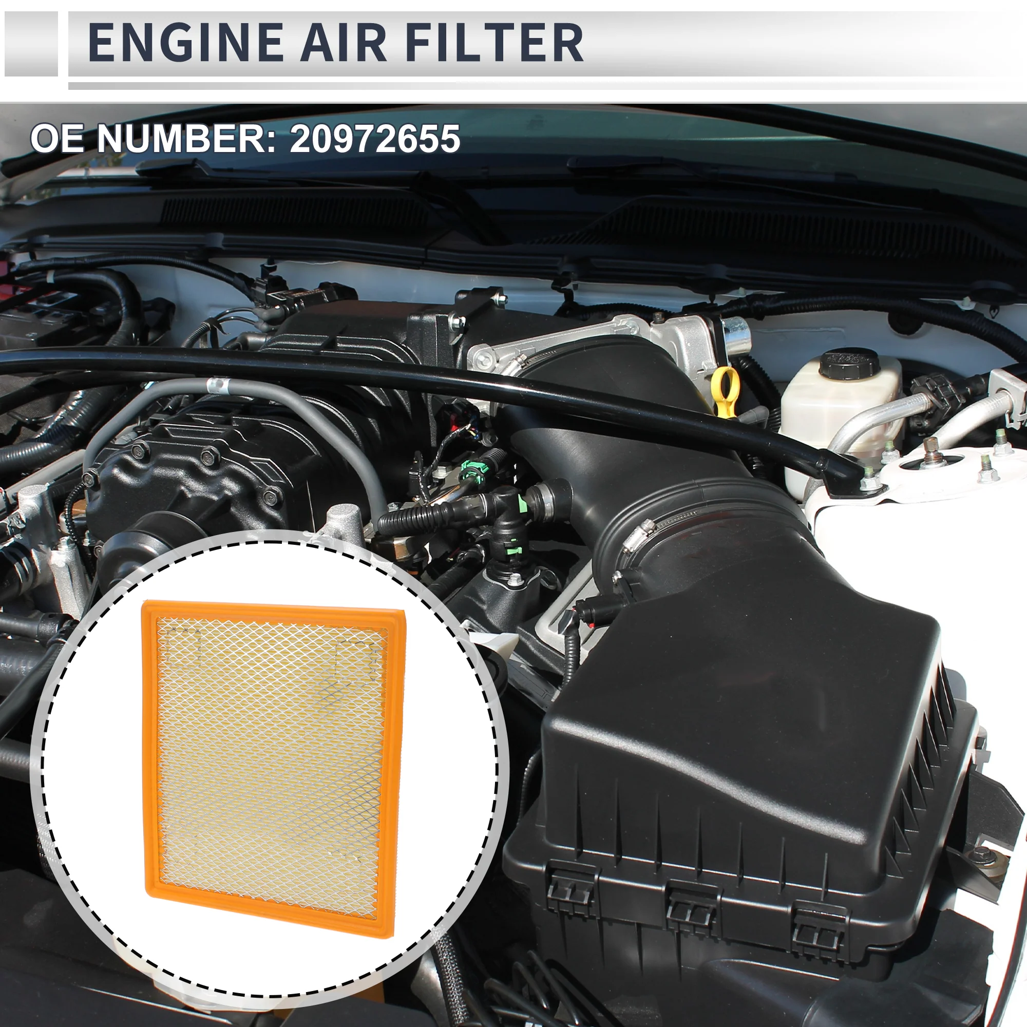 Engine Air Filter for Chevrolet Malibu 2.0L 2013-2015 Long Life Element Filter Air Cleaner No.20972655 1 Pcs - Image 2
