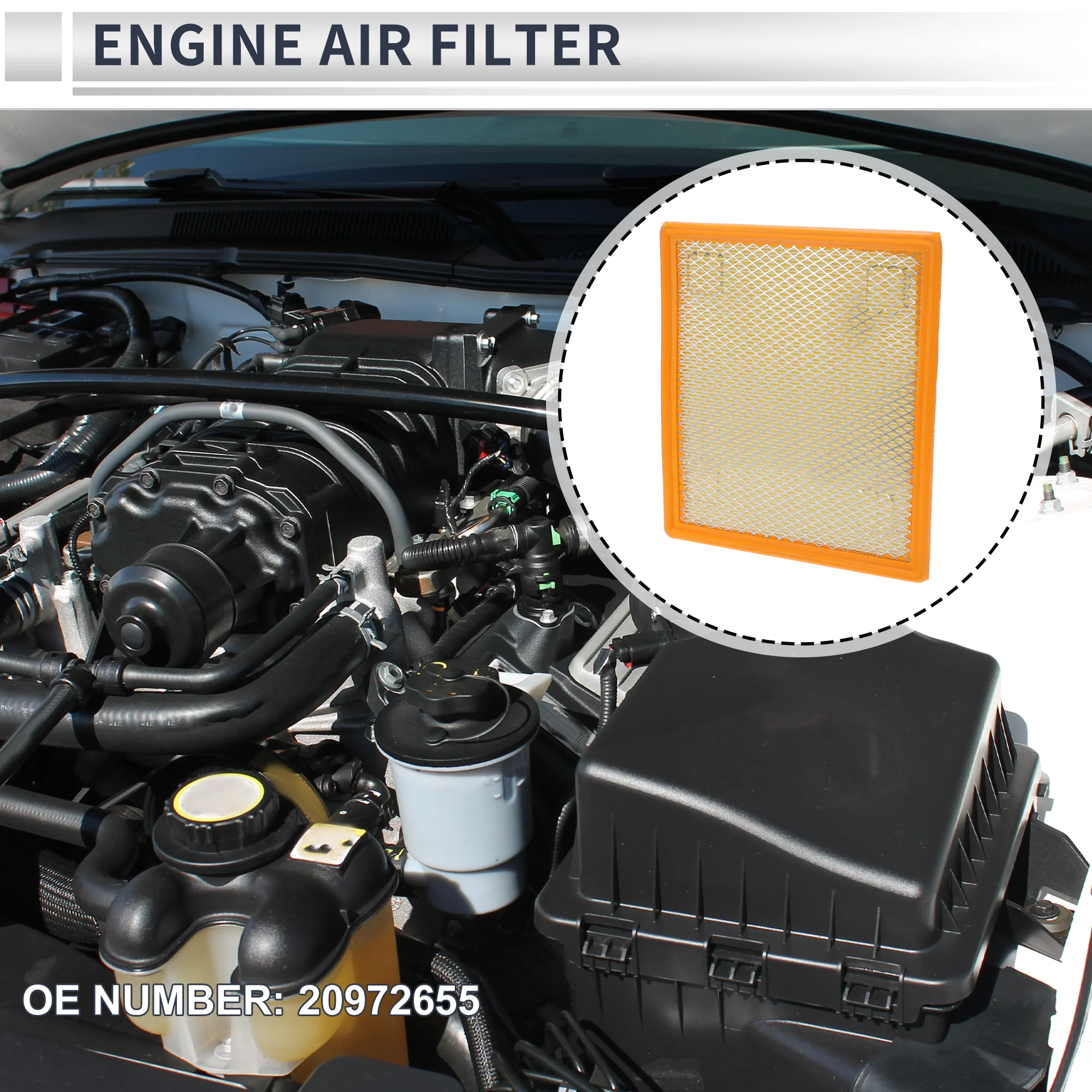 Engine Air Filter for Chevrolet Malibu 2.0L 2013-2015 Long Life Element Filter Air Cleaner No.20972655 1 Pcs - Image 3