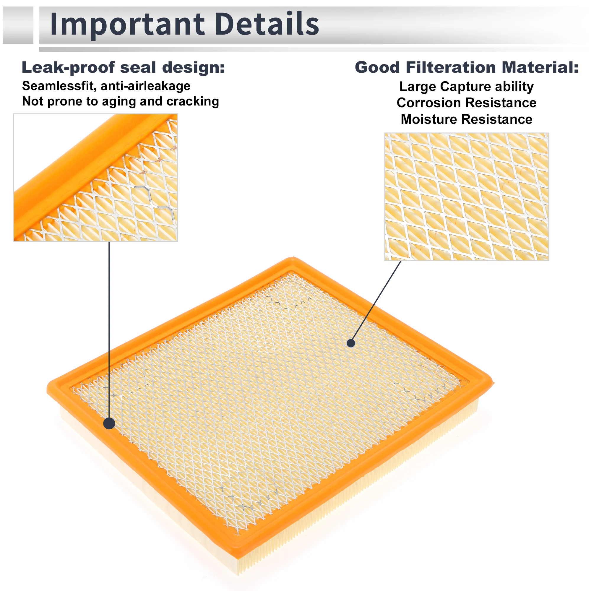Engine Air Filter for Chevrolet Malibu 2.0L 2013-2015 Long Life Element Filter Air Cleaner No.20972655 1 Pcs - Image 5