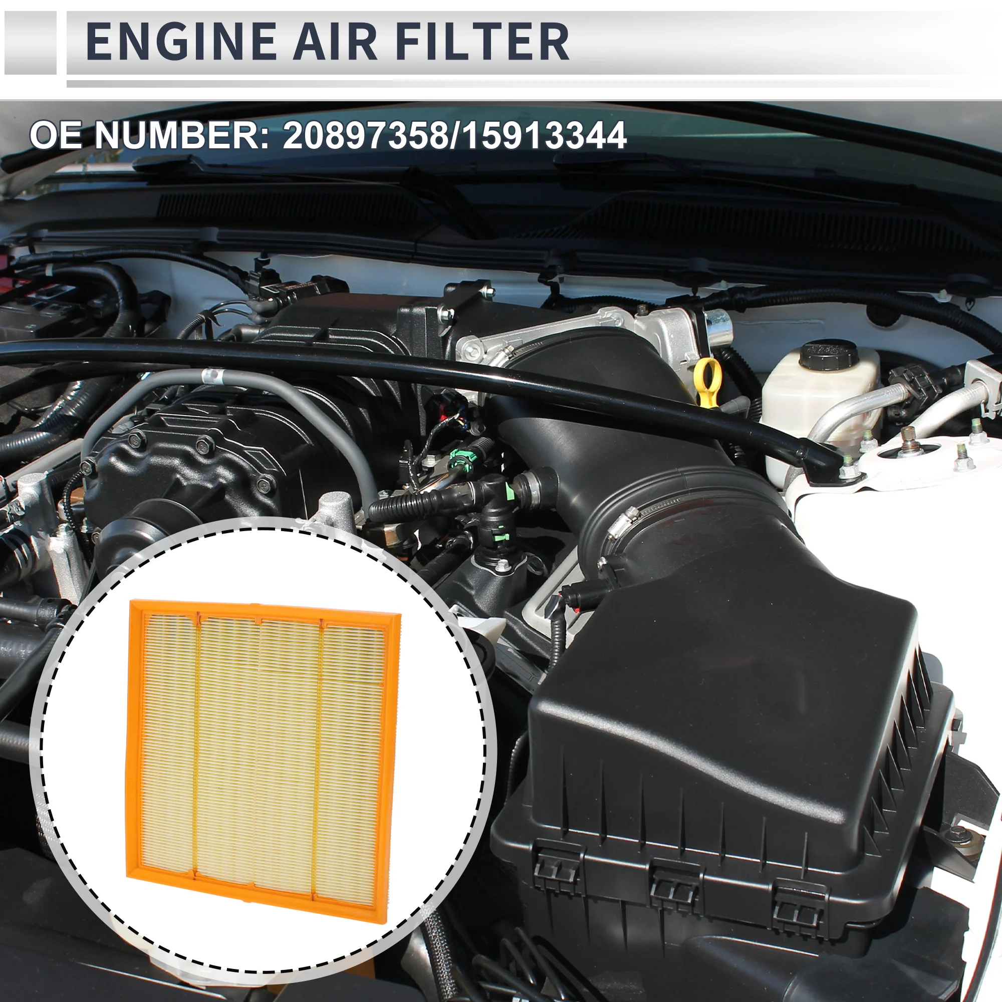 Engine Air Filter for Cadillac SRX 2.8L 3.0L 2010-2016 Long Life Element Filter Air Cleaner No.20897358/15913344 1 Pcs - Image 2