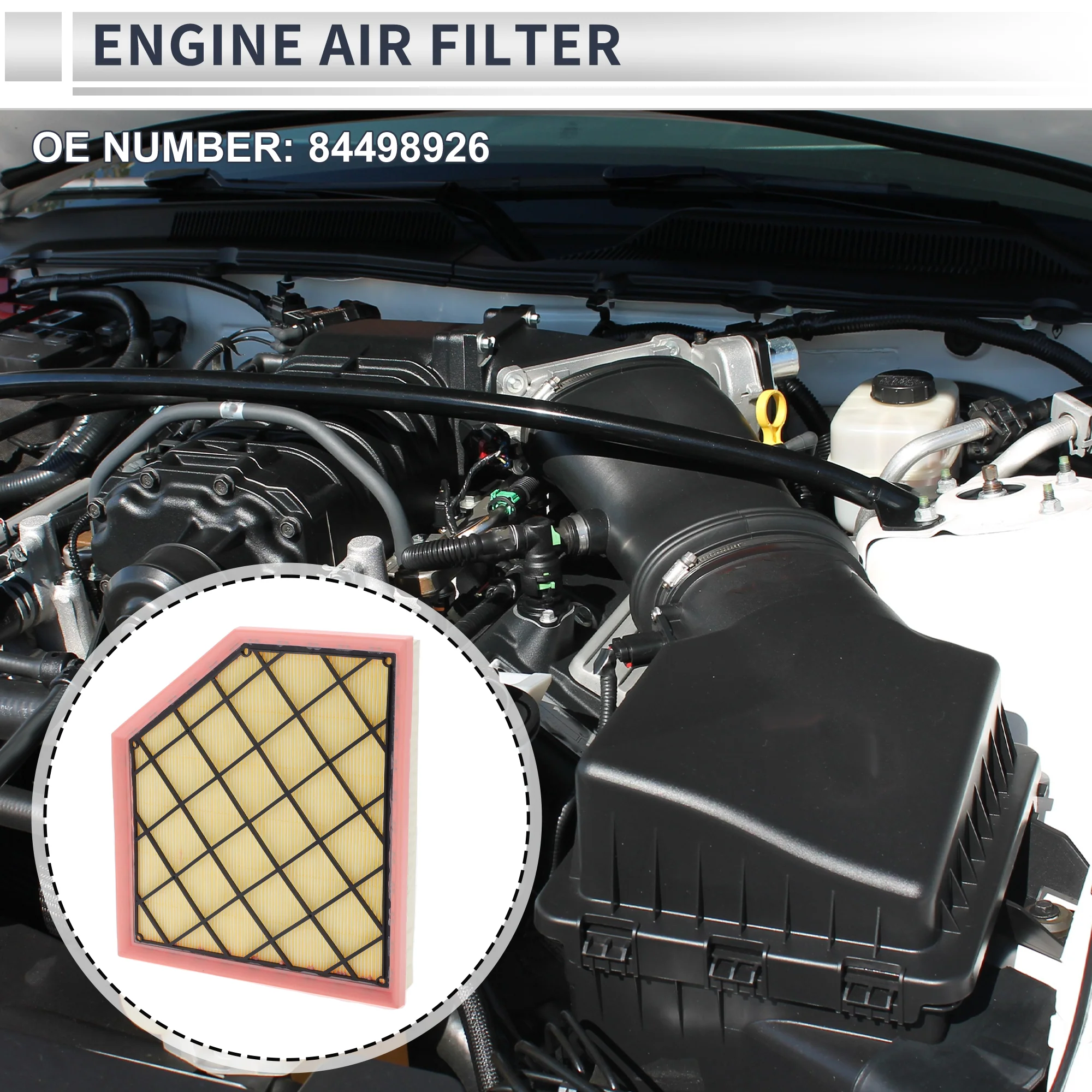 Engine Air Filter for Cadillac CT4 2.0L 2.7L 2020-2024 Long Life Element Filter Air Cleaner No.84498926 1 Pcs - Image 2