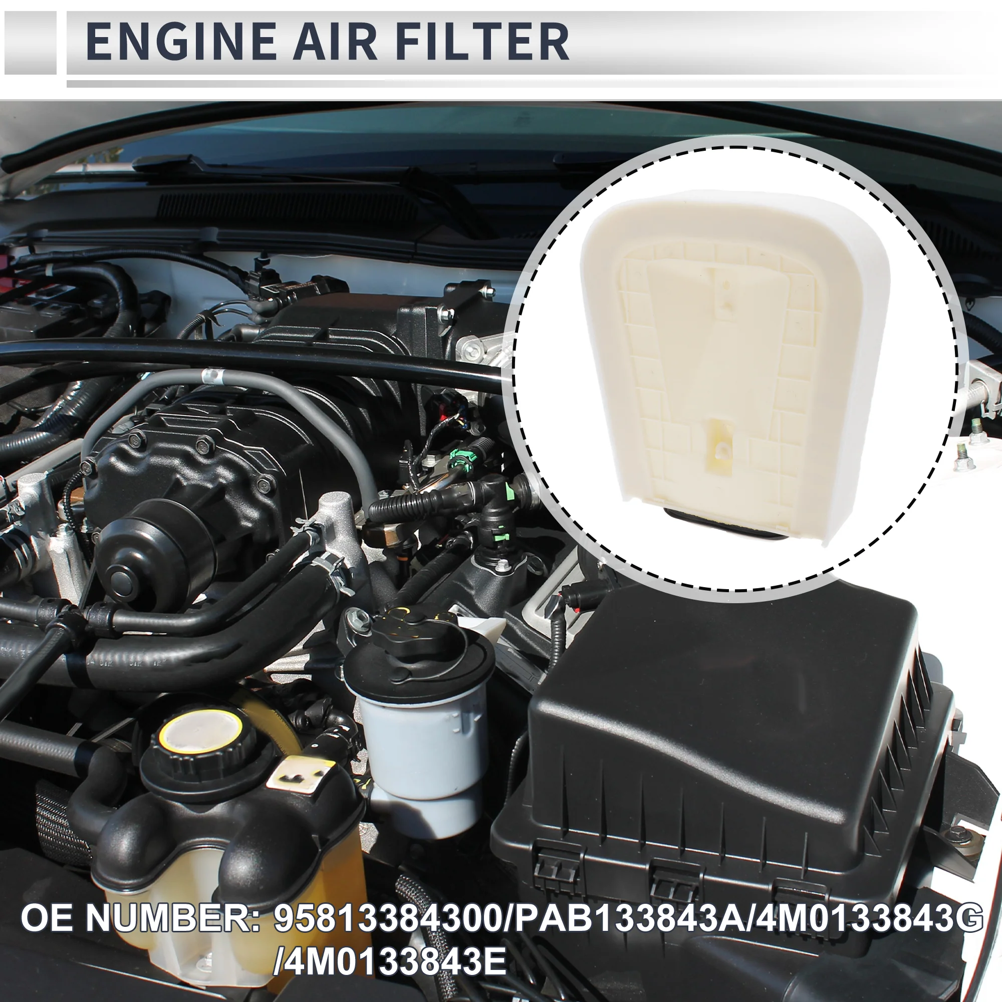 Engine Air Filter for Audi Q7 3.0L 2020-2024 Long Life Element Filter Air Cleaner No.95813384300/4M0133843E 1 Pcs - Image 3