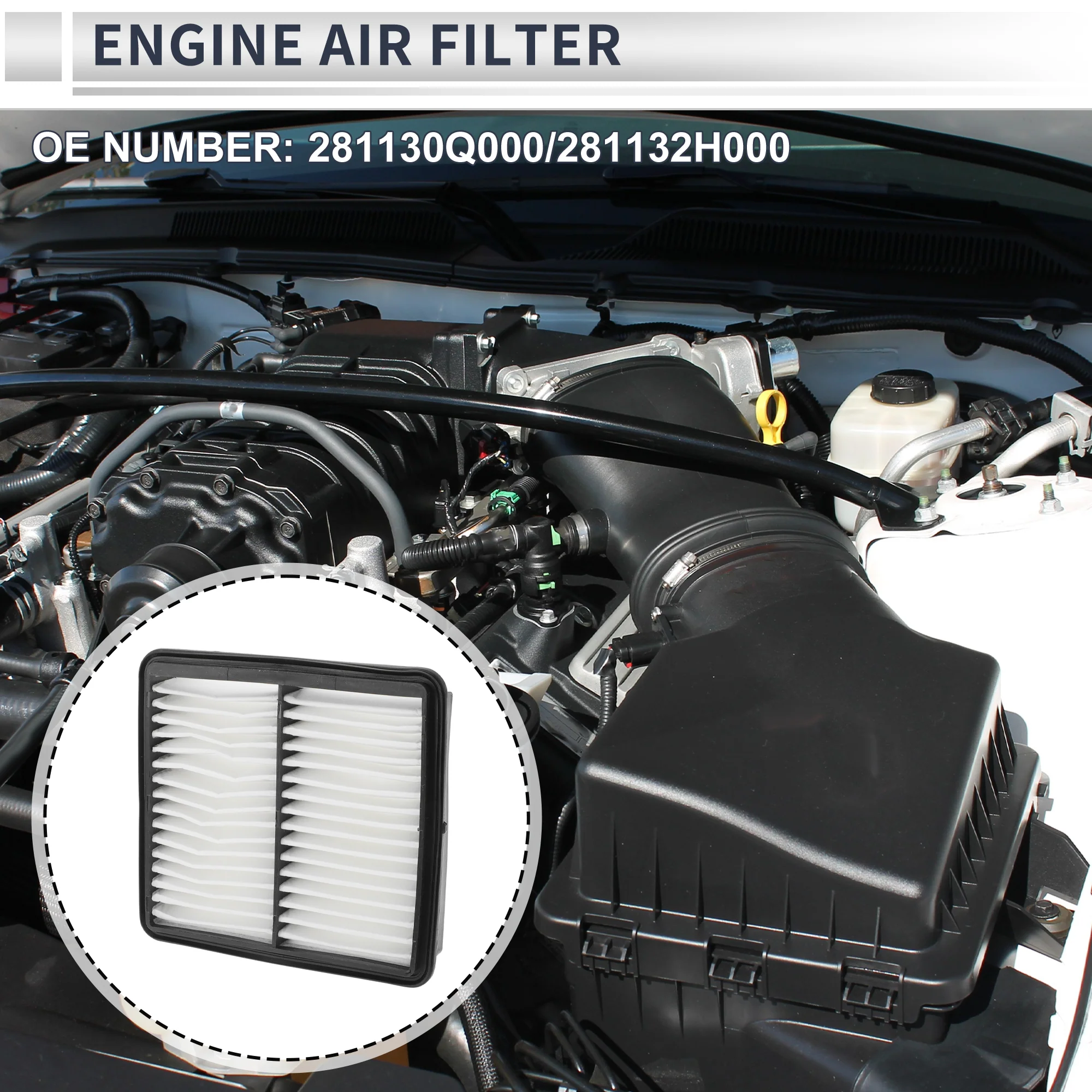 Engine Air Filter for Hyundai Elantra 2007-2010 Long Life Element Filter Air Cleaner No.281130Q000/281132H000 1 Pcs - Image 2