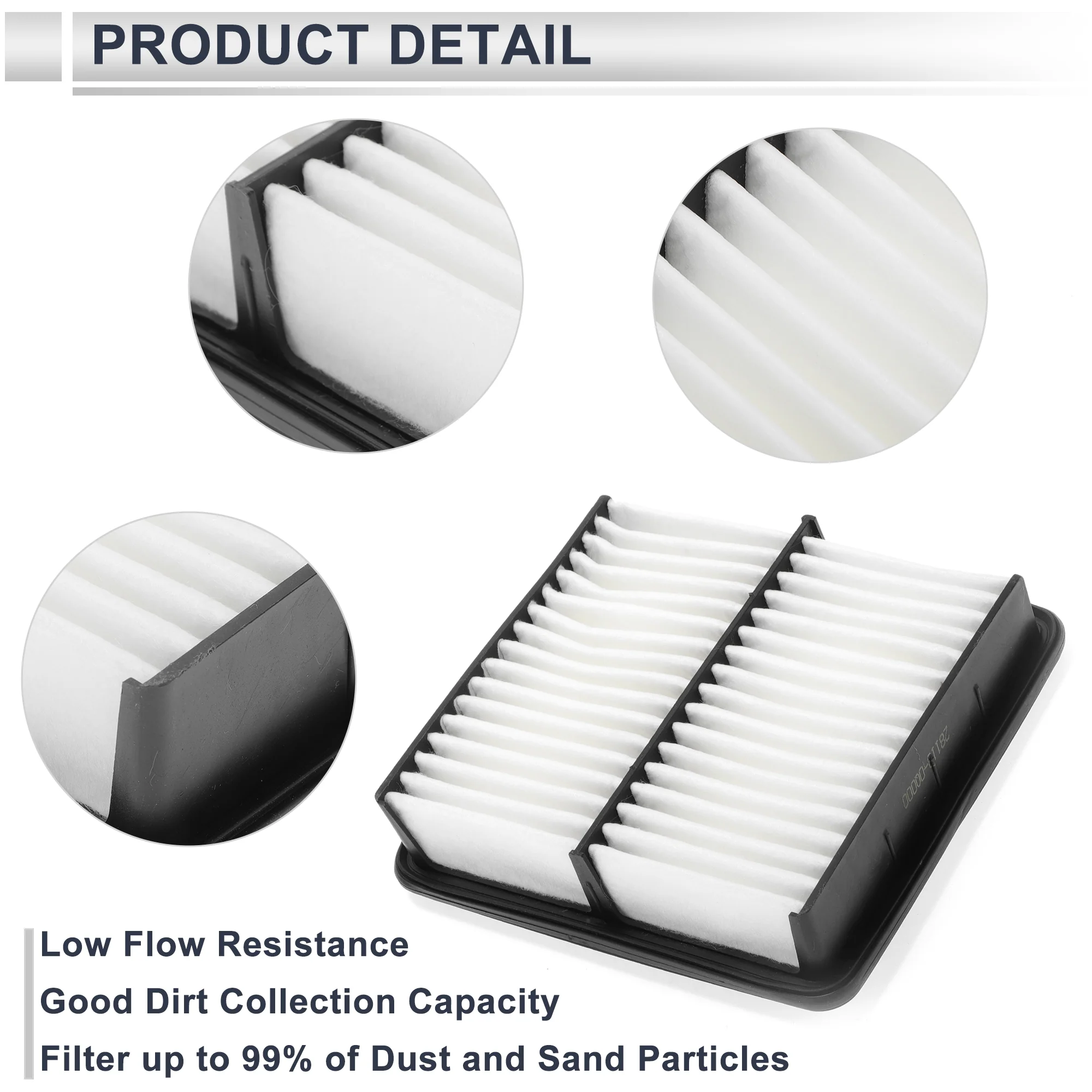 Engine Air Filter for Hyundai Elantra 2007-2010 Long Life Element Filter Air Cleaner No.281130Q000/281132H000 1 Pcs - Image 6