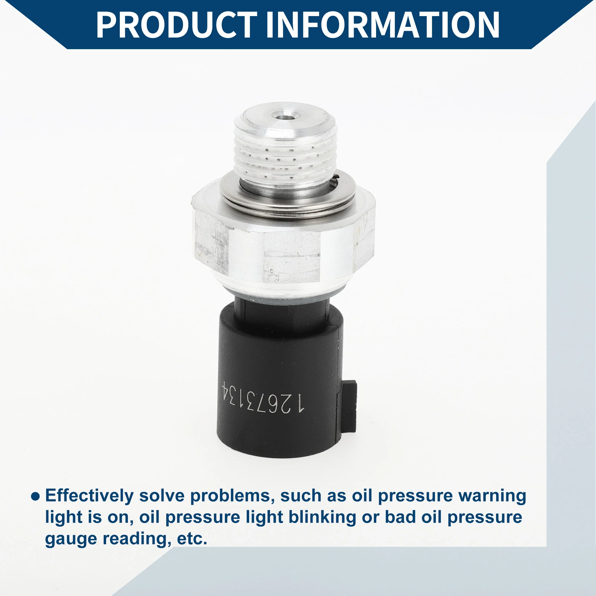 No.12673134 Engine Oil Pressure Sensor Switch for Buick Models 2009 / Durable Metal / 1 Pc Black Silver Tone - Image 4
